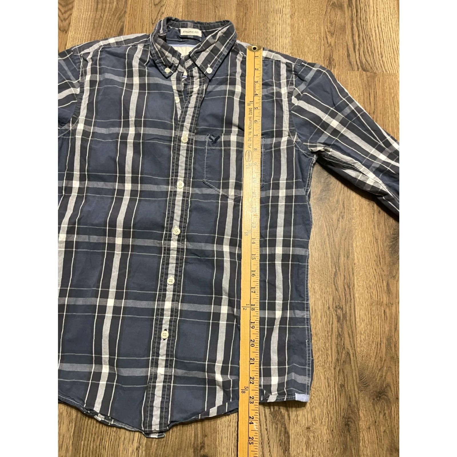 American Eagle Outfitters American Eagle Outfitters Shirt Mens XS Blue Plaid Button-Down Casual Long Sleeve Regular Collar Button-Up Size US XS / EU 42 / 0 - 6 Thumbnail