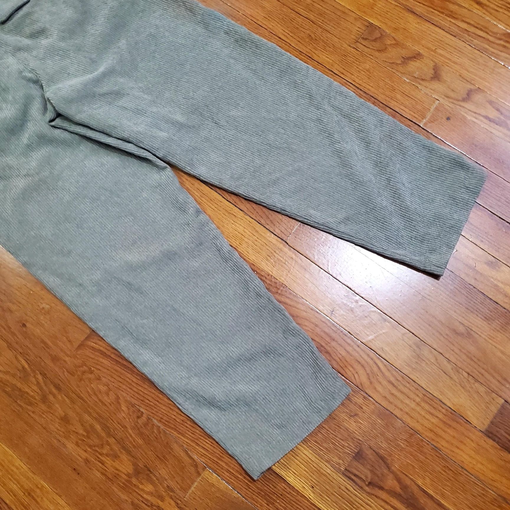 Madewell Madewell Pants Womens 4 Green Corduroy Pleated High Waist Tapered Dress Trousers Size 27" / US 4 / IT 40 - 2 Thumbnail