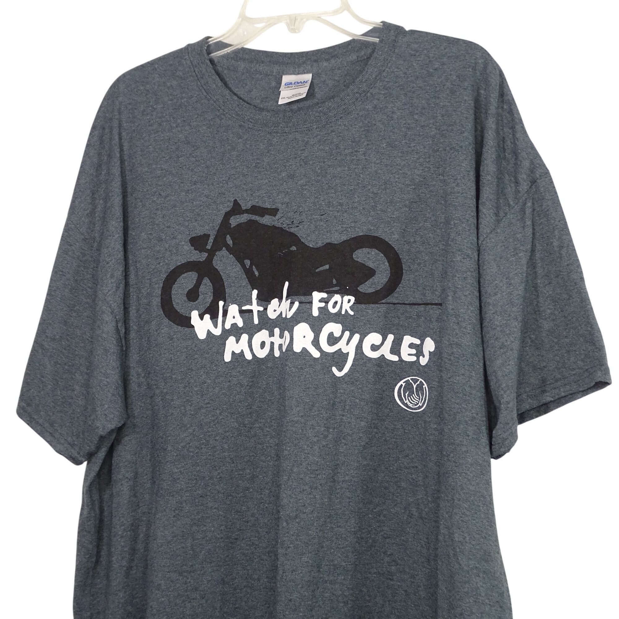 Gildan Gildan Ultra Cotton Graphic T-Shirt Men Size 2XL Gray Motorc Size US XXL / EU 58 / 5 - 1 Thumbnail