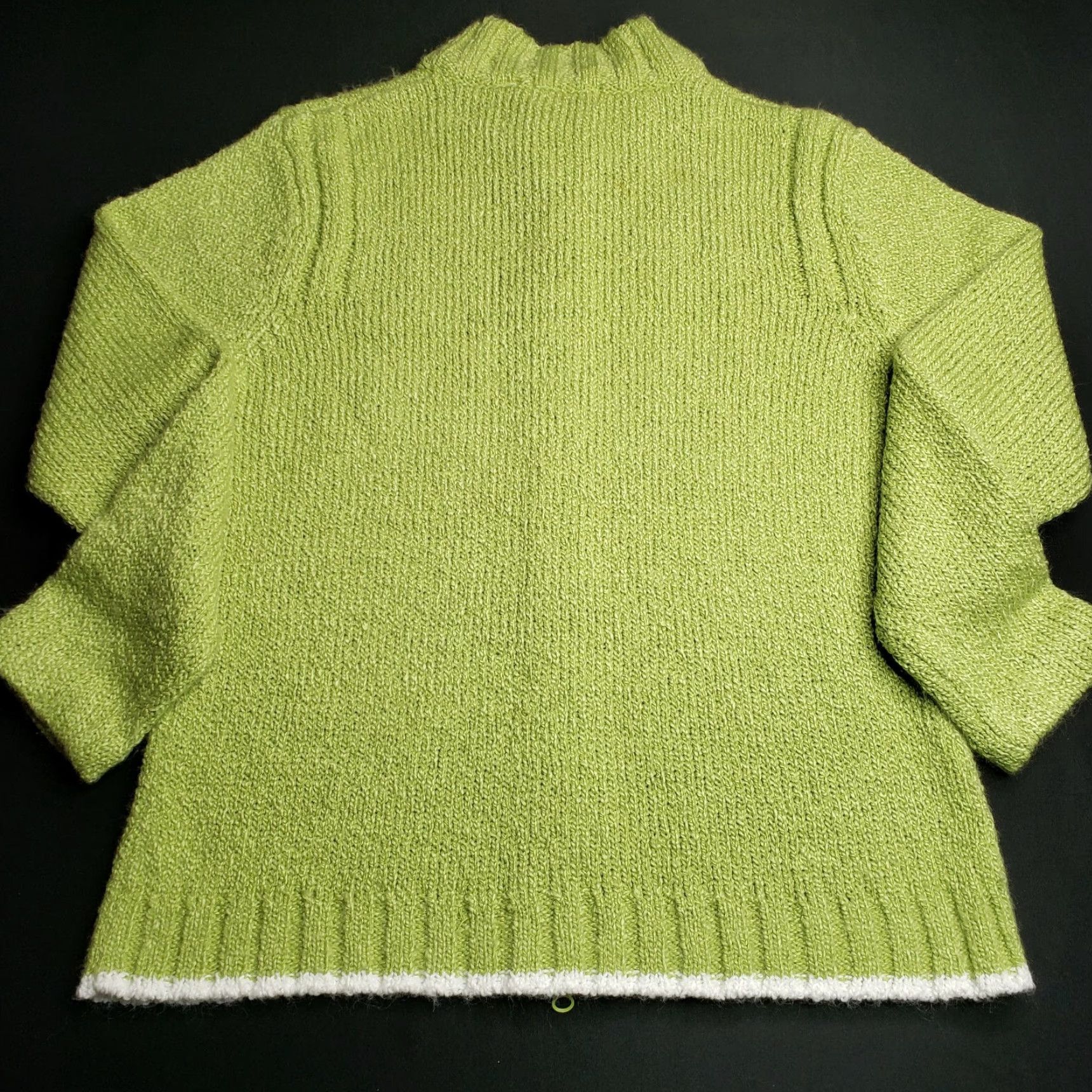 Vintage Nomadic Traders Green Zip Up Cardigan Sweater L Women Regular Knit Zip Front, 100% Acrylic, Casual Size L / US 10 / IT 46 - 5 Thumbnail