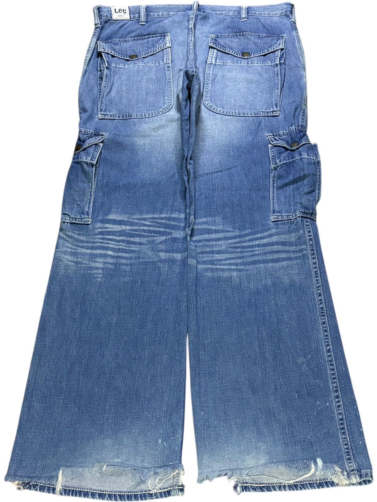 Lee Vintage Lee Sanforized Cargo Bush Pant Distress Flare Jeans Size US 35 - 2 Thumbnail