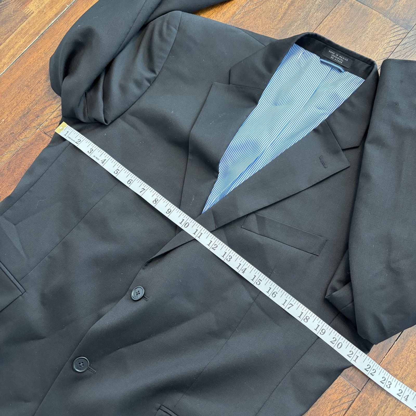 Tommy Hilfiger Tommy Hilfiger Blazer Mens 42S Black Wool Suit Jacket Size 42S - 9 Thumbnail