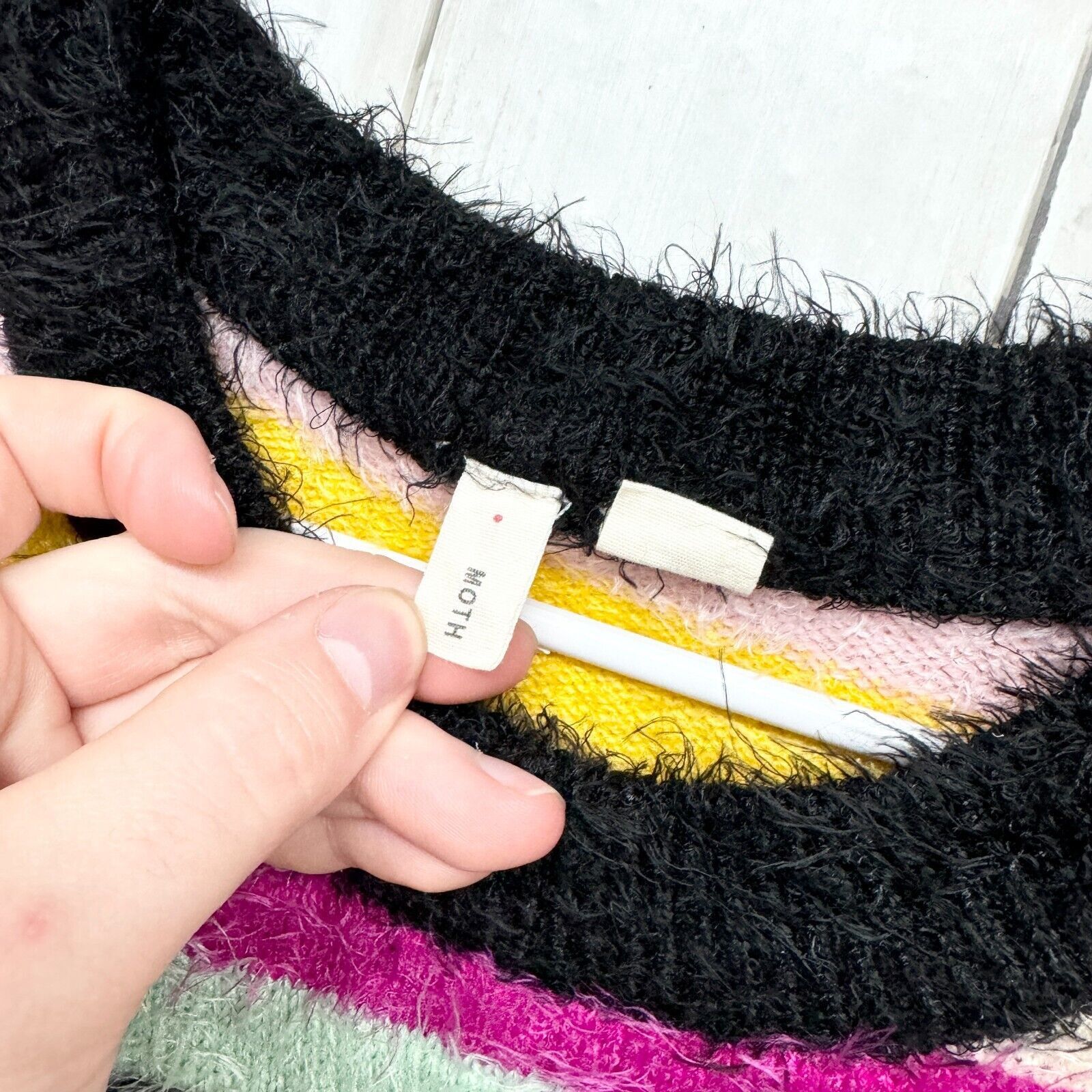 Anthropologie Anthropologie Moth Sweater SM Knit Striped Sherpa Crewneck Size S / US 4 / IT 40 - 2 Thumbnail