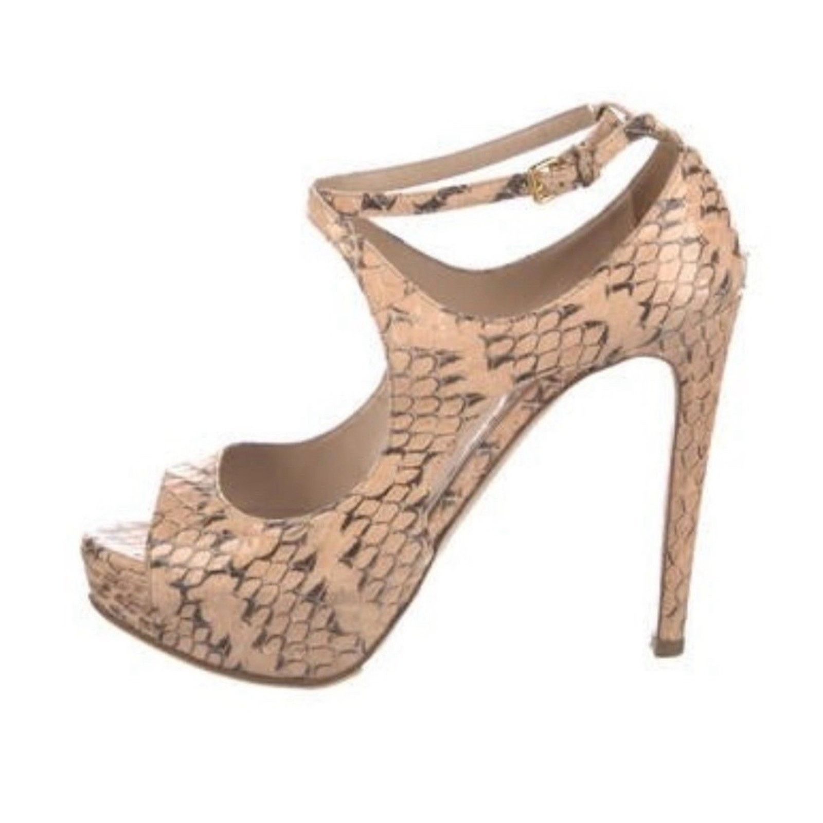 Miu Miu MIU MIU BEIGE SNAKE PHYTHON SKIN LEATHER PLATFORM SHOES 39 Size US 9 / IT 39 - 7 Thumbnail