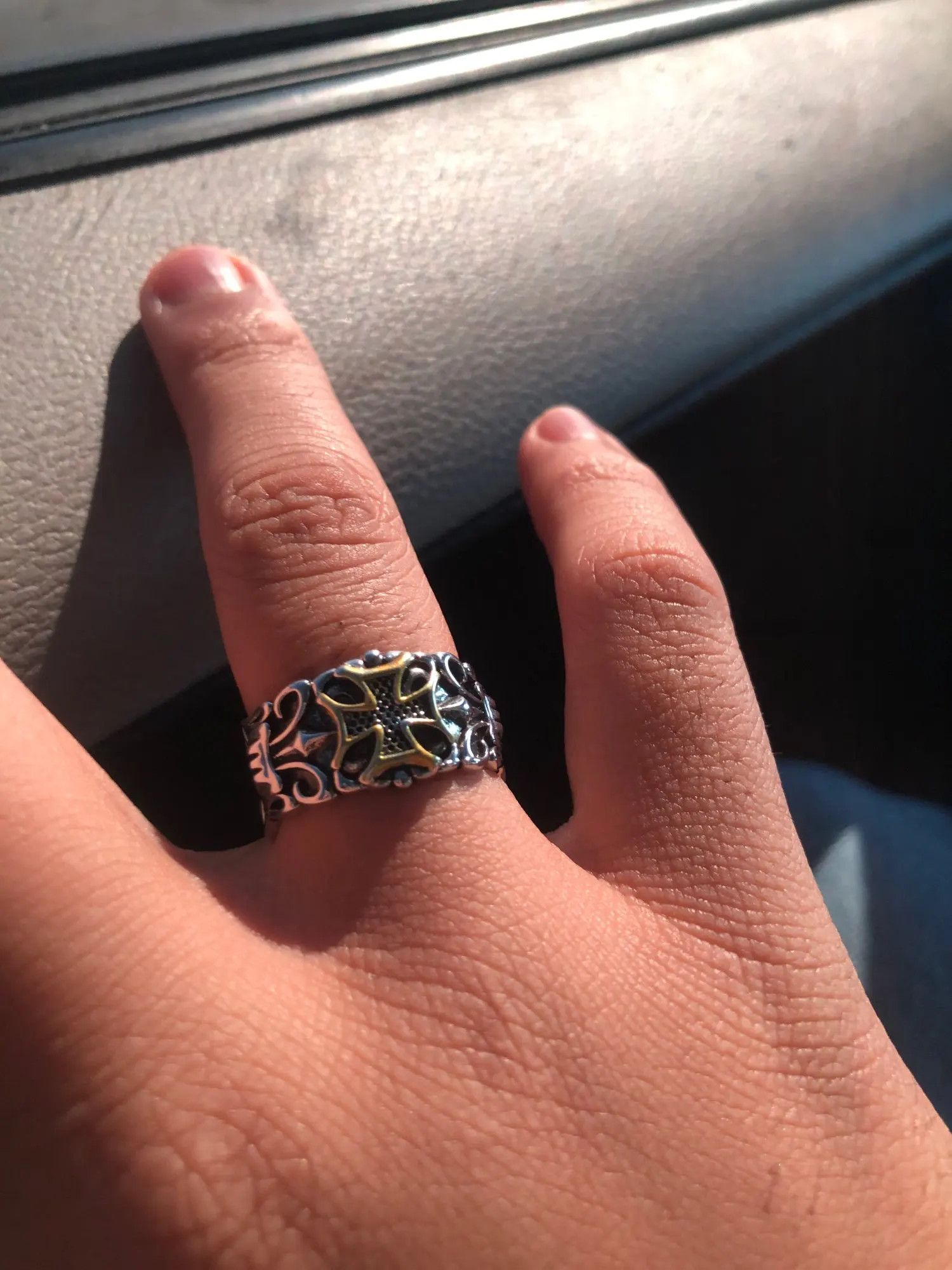 Jewelry Adjustable Punk Large Cross Ring Size ONE SIZE - 2 Thumbnail