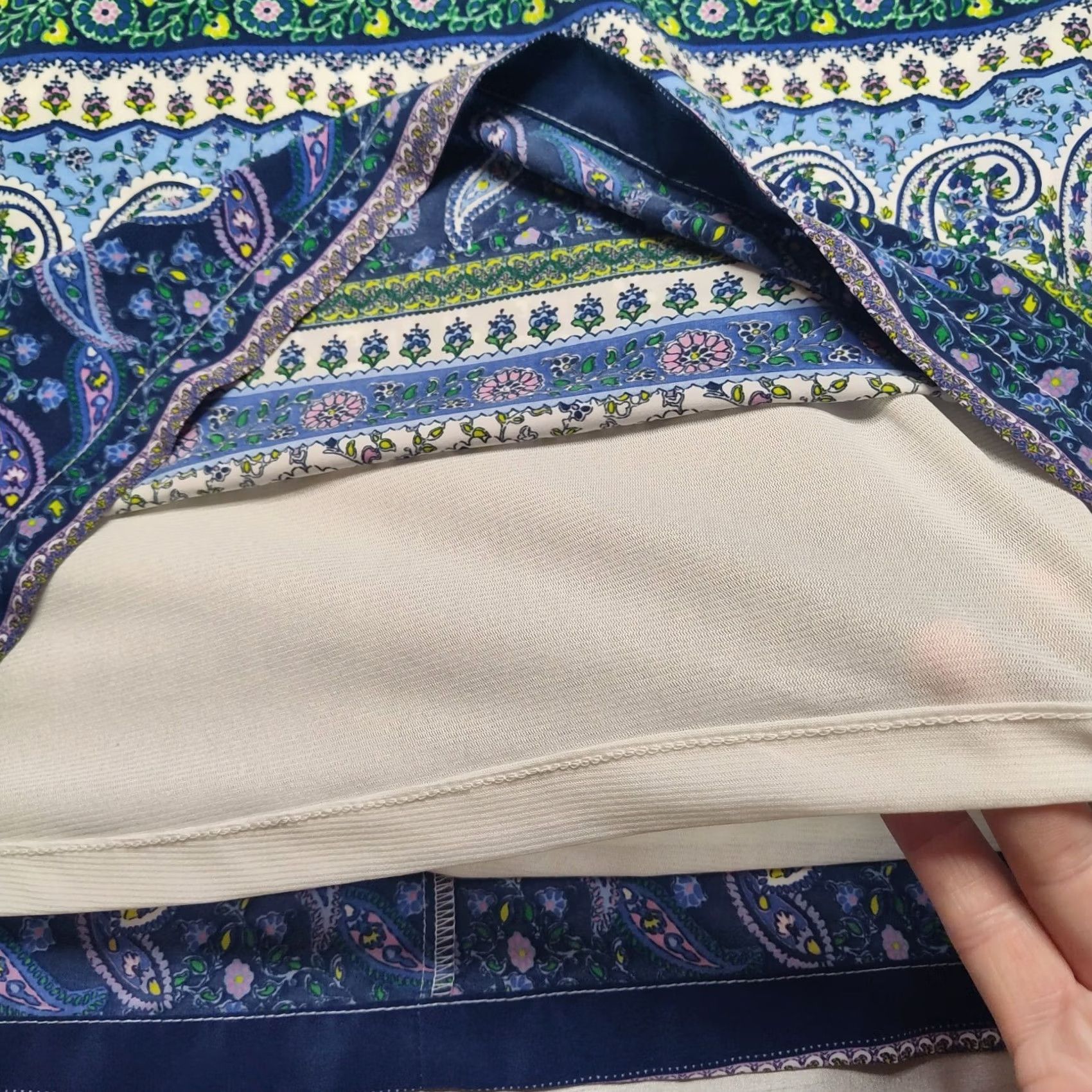 Old Navy OLD NAVY Women Medium Blue Paisley Lined Shift Dress Size M / US 6-8 / IT 42-44 - 3 Thumbnail