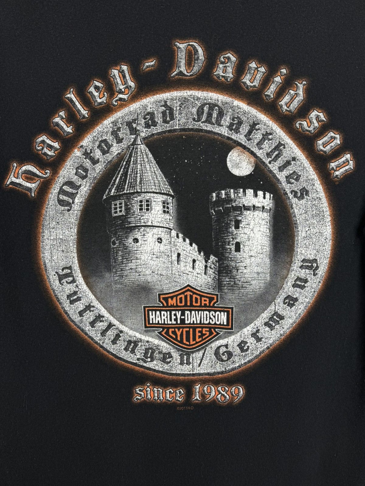 Harley Davidson Vintage Harley Davidson Tuttingen Germany 2011 T-Shirt ~L Size US XL / EU 56 / 4 - 5 Thumbnail