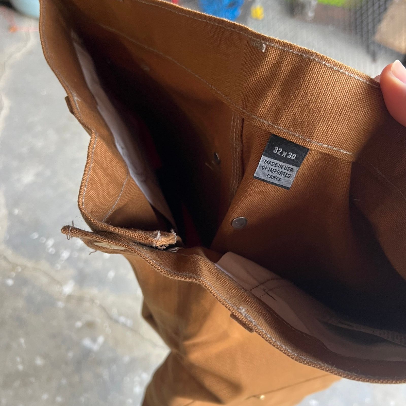 Vintage carhartt brown y2k double knee work carpenter pants