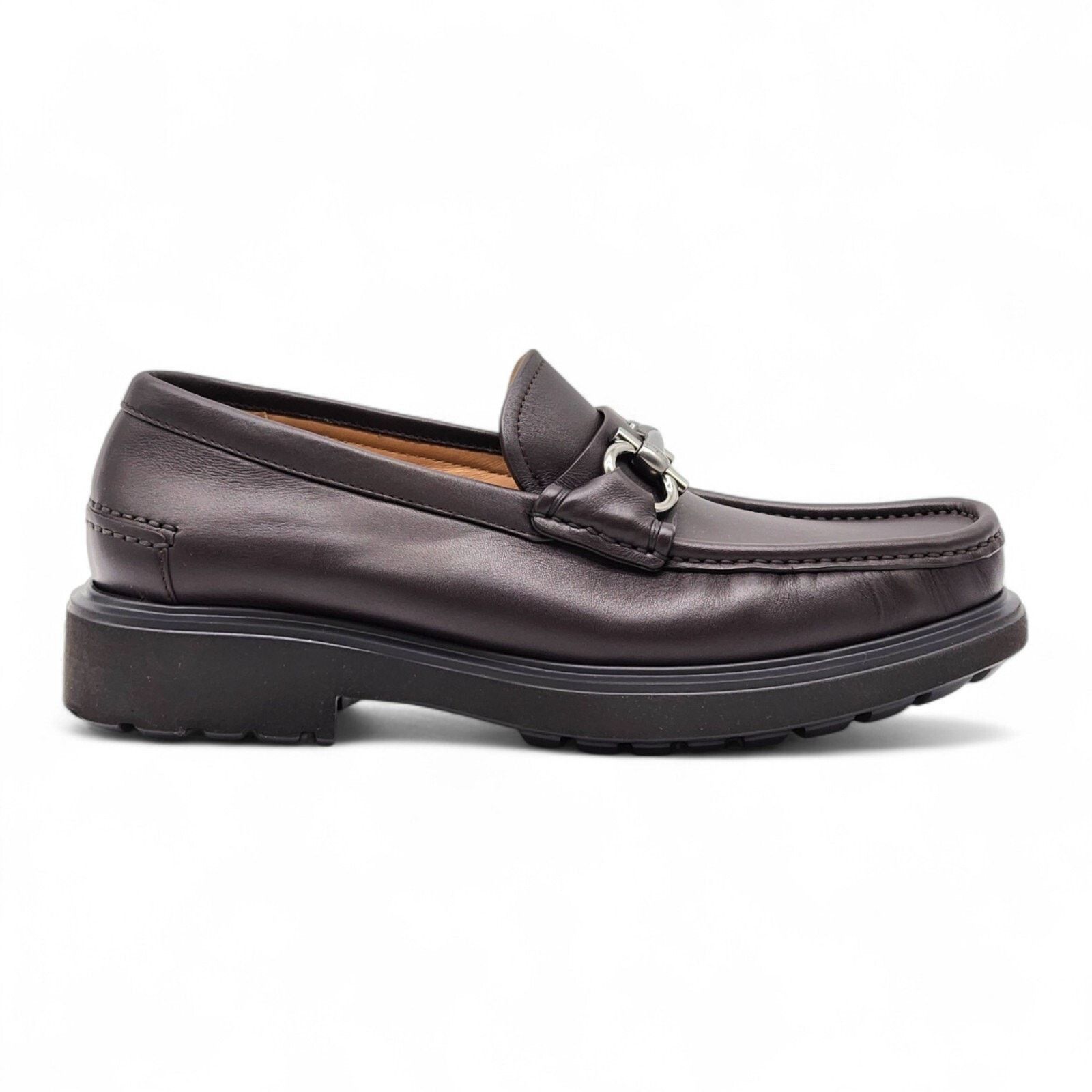 Salvatore Ferragamo Glasgow Leather Loafers Brown Size 7.5 EE / 8.5 US NWB $950 Size US 8.5 / EU 41-42 - 2 Thumbnail