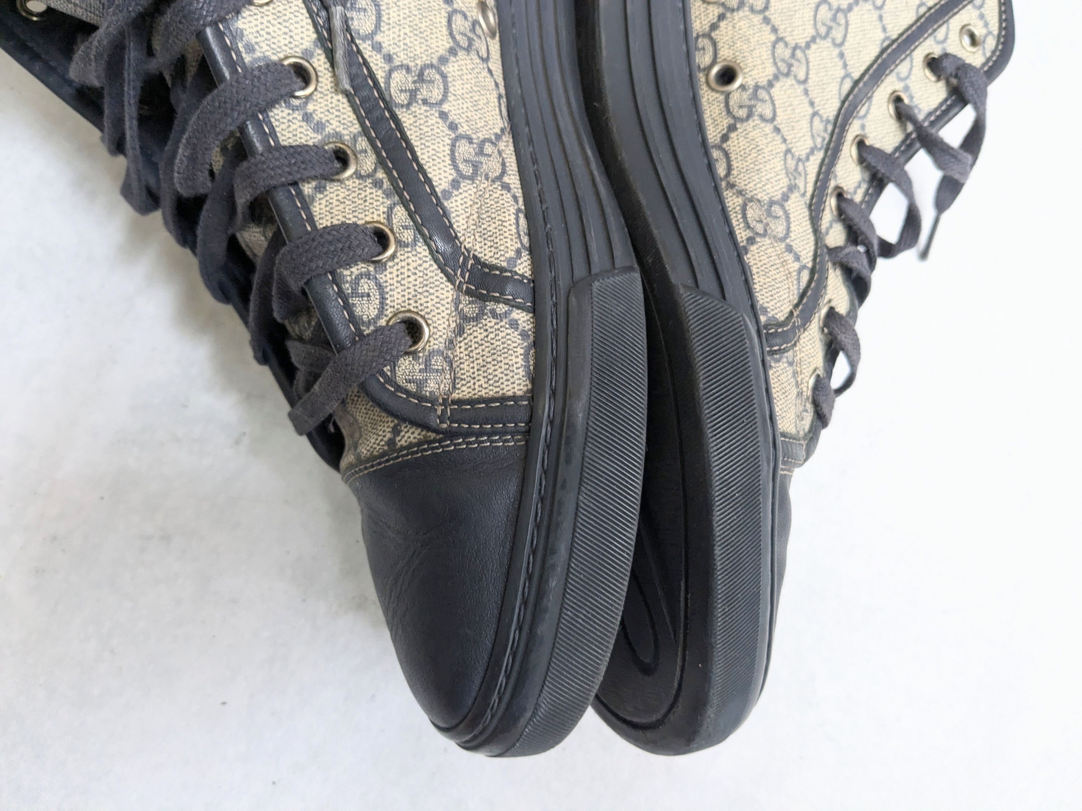 Gucci Gucci High Top Sneakers Blue Monogram 11 Leather GG Size US 11 / EU 44 - 11 Thumbnail