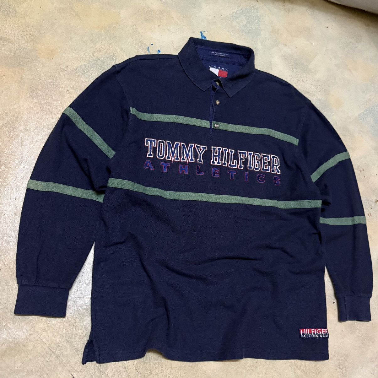 Tommy Hilfiger × Vintage Vintage Tommy Hilfiger Big Logo Spell-out Long Sleeve Shirt Size US L / EU 52-54 / 3 - 4 Thumbnail