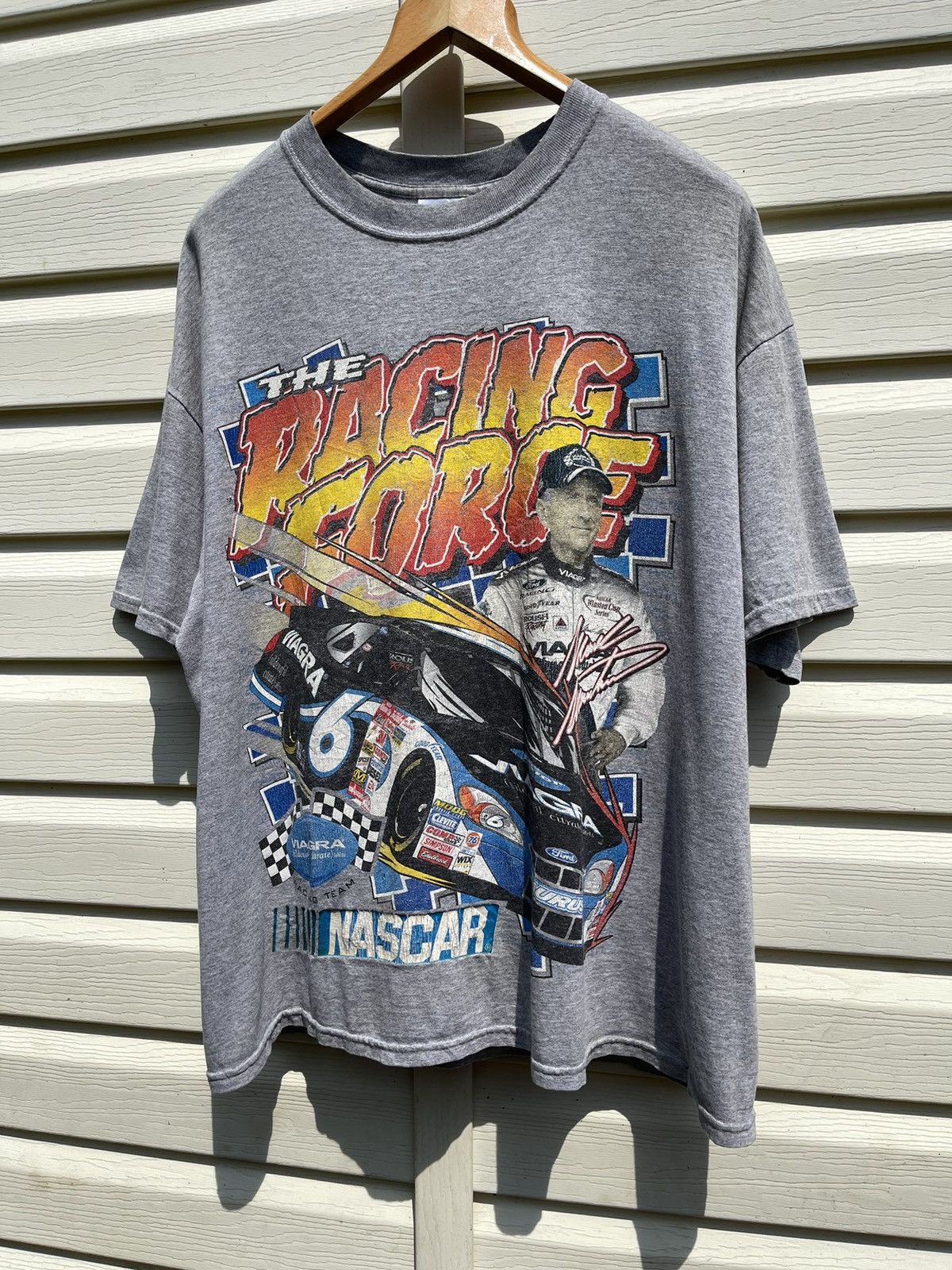 NASCAR 90s Viagra NASCAR Ford Racing Mark Martin Vintage Tee Shirt Size US XL / EU 56 / 4 - 3 Thumbnail