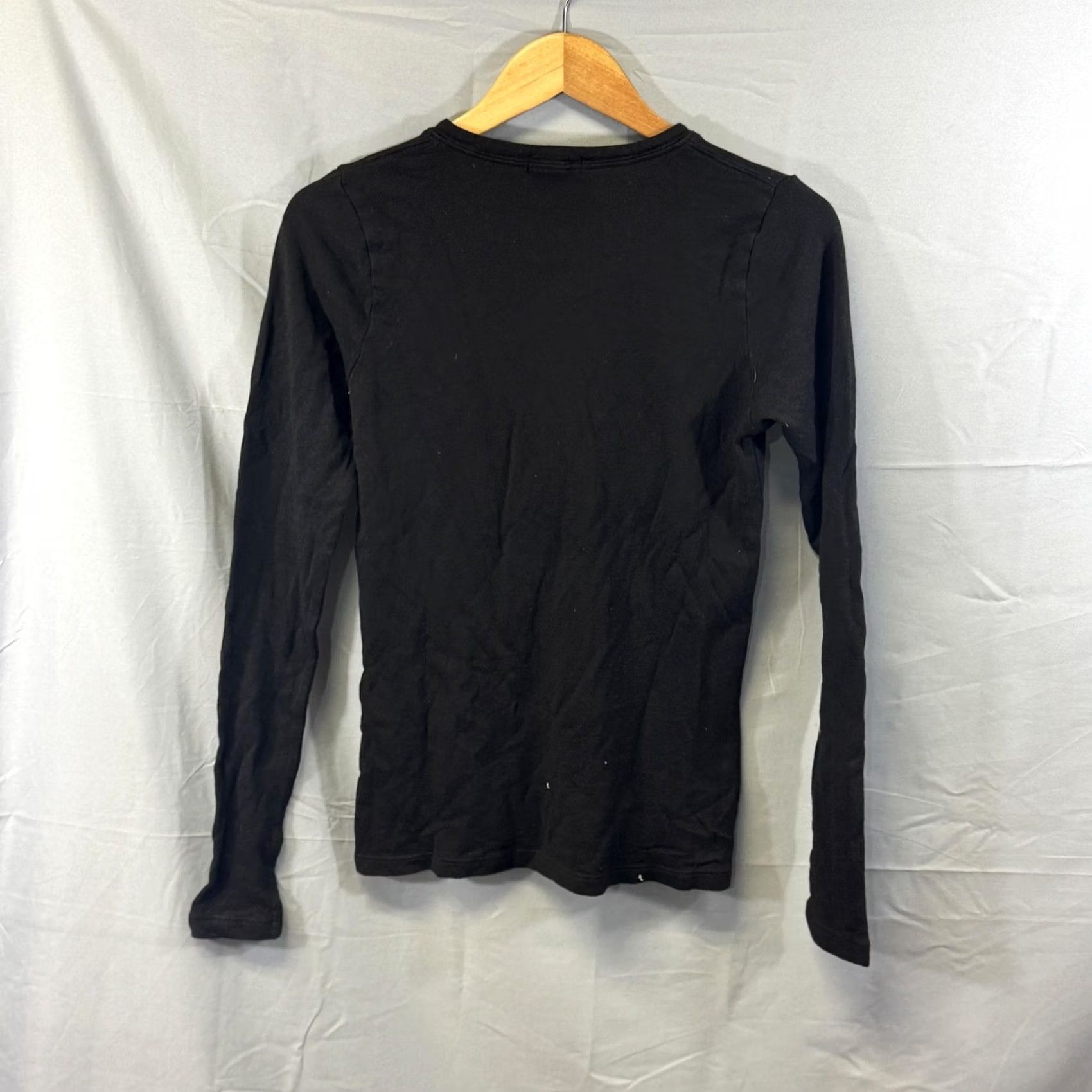 Vintage VINTAGE CP Shades Long Sleeve Henley Shirt Womens Small Black Stretch Button Casual Soft Size XS / US 0-2 / IT 36-38 - 2 Thumbnail