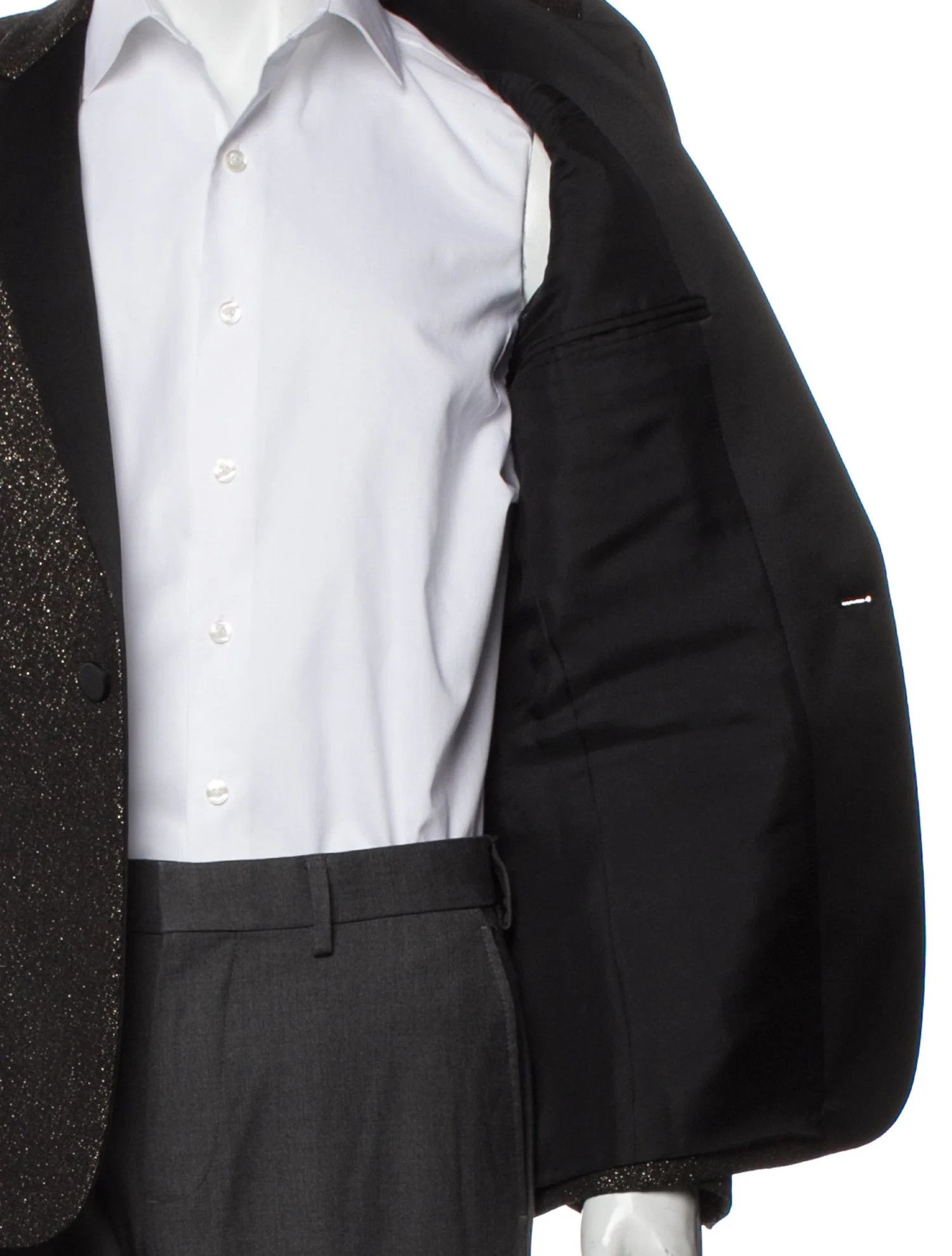 Saint Laurent Paris 2014 Black and Gold Blazer Size 36R - 4 Thumbnail