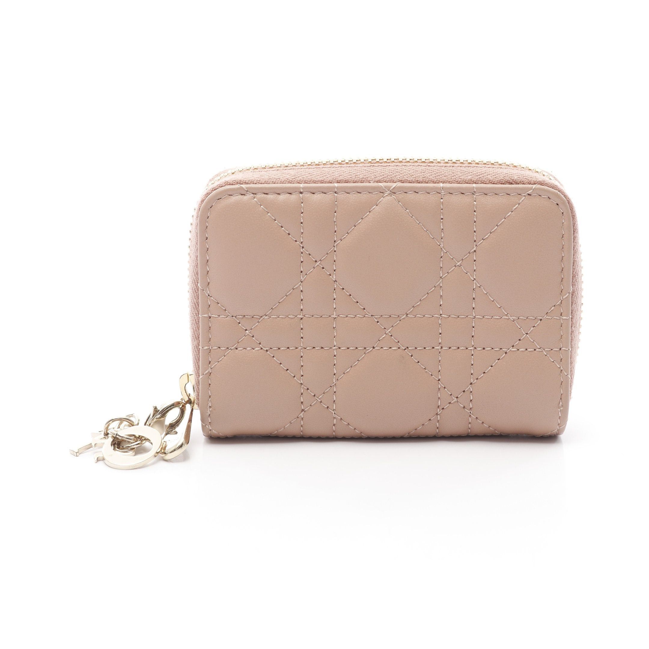 Dior Lady Dior Voyageur Voyager Canage Small Zip Coin Purse