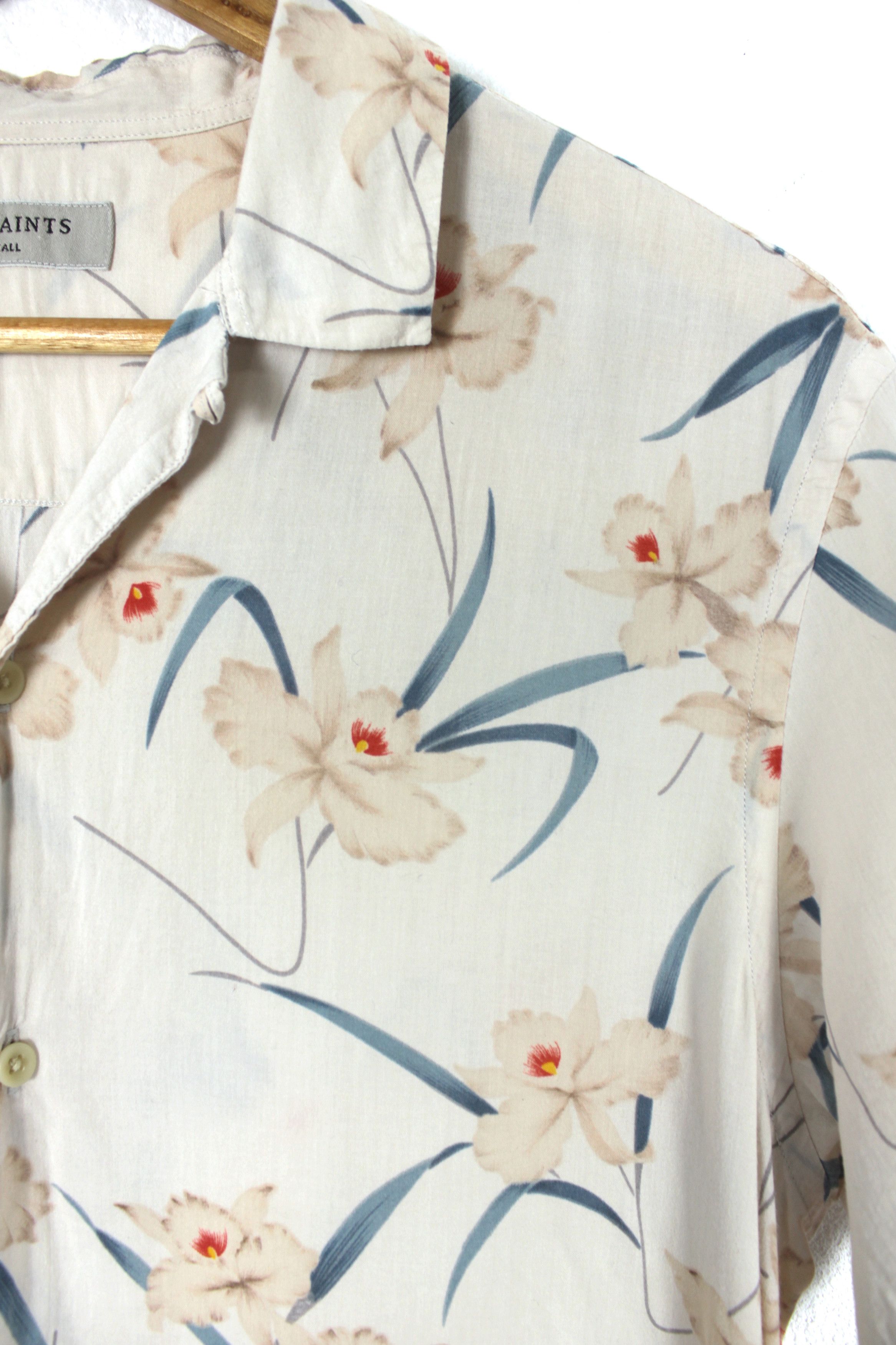 Allsaints Allsaints AARU Floral Printed Open Collar Viscose Shirt Size US S / EU 44-46 / 1 - 3 Thumbnail