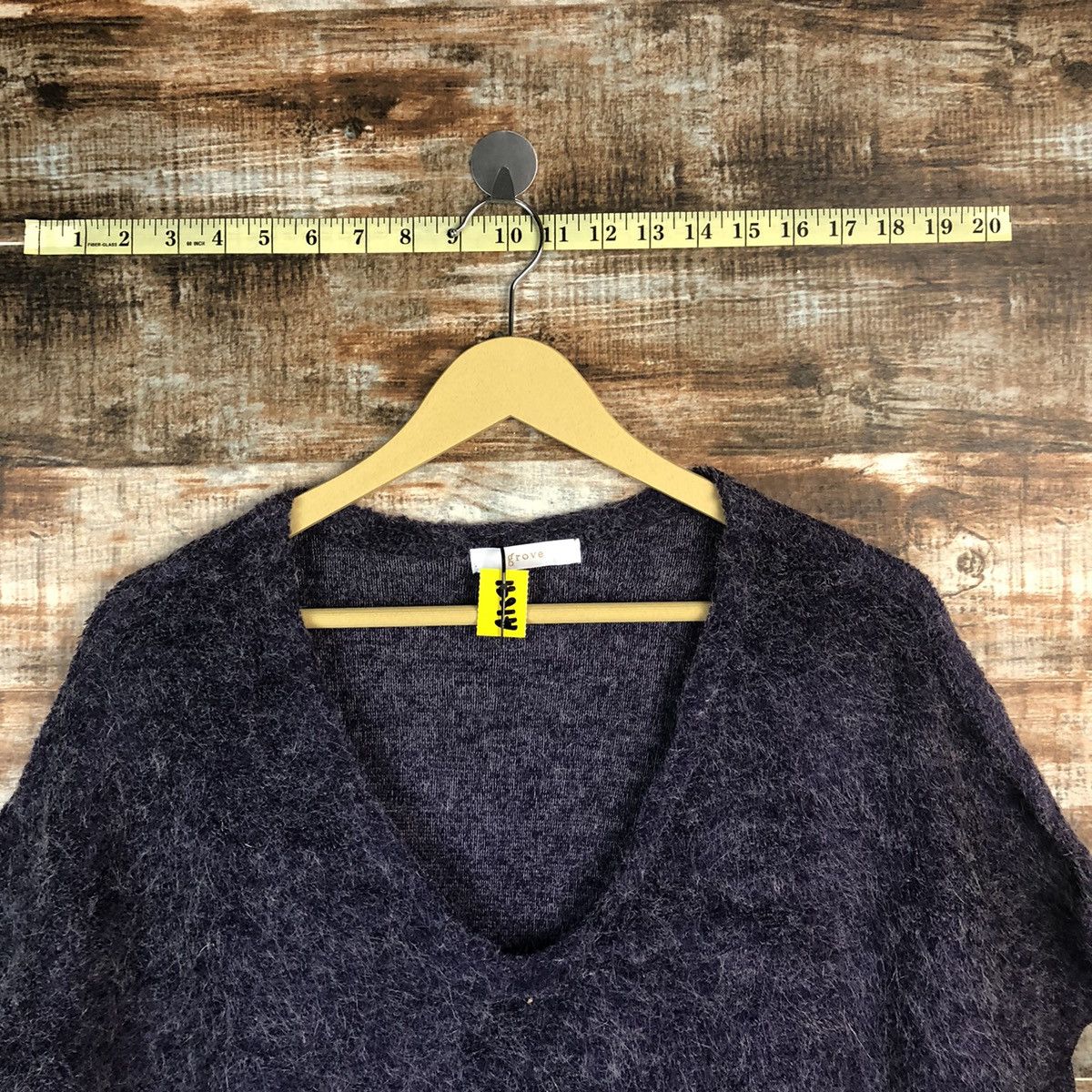 Homespun Knitwear × Japanese Brand Grove Dark Blue mohair shaggy Knitwear #A1891 Size L / US 10 / IT 46 - 4 Thumbnail