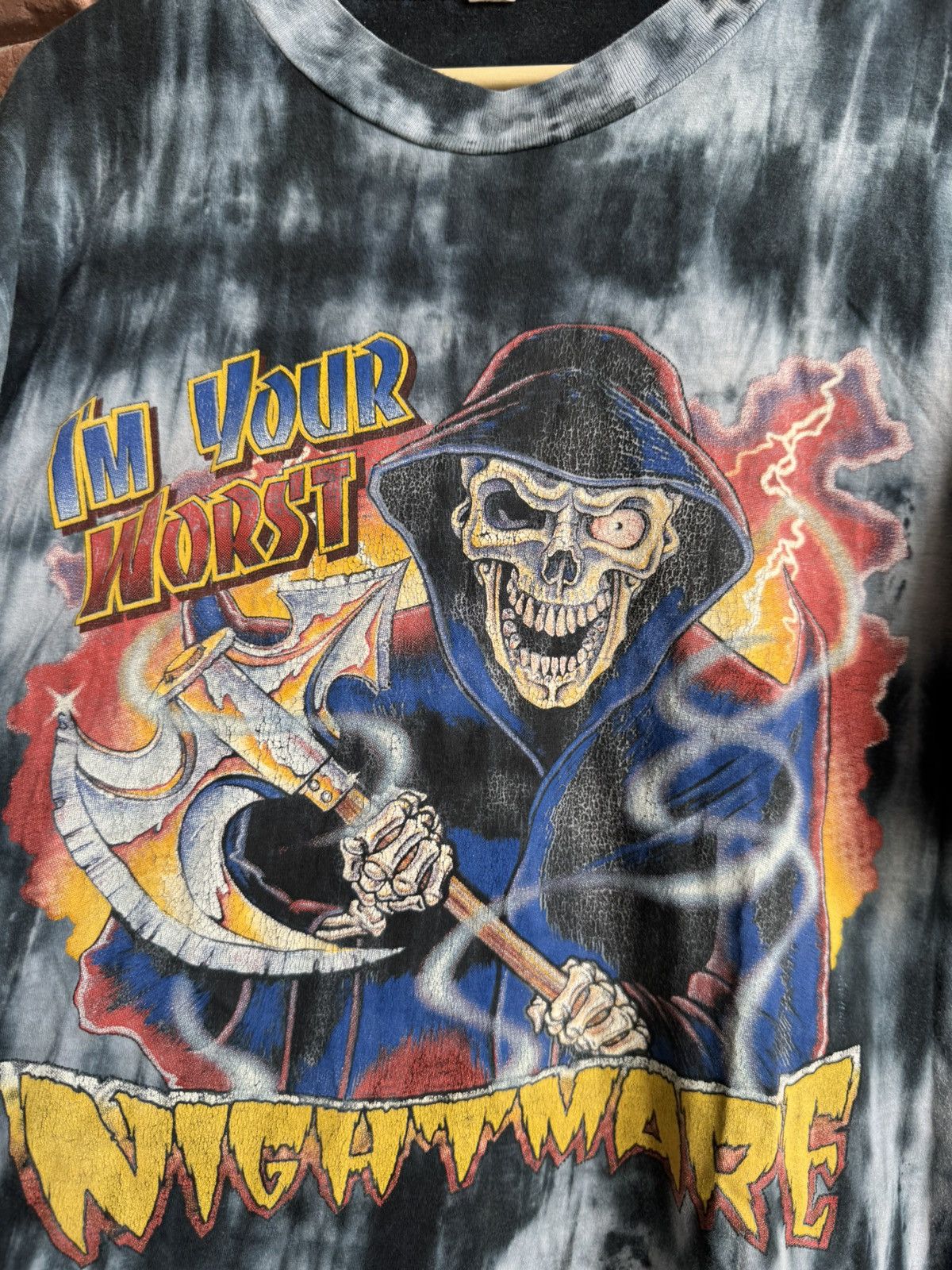 Vintage Vintage 90s I’m Your Worst Nightmare Art Band Tee Toe Dye L Size US L / EU 52-54 / 3 - 3 Thumbnail