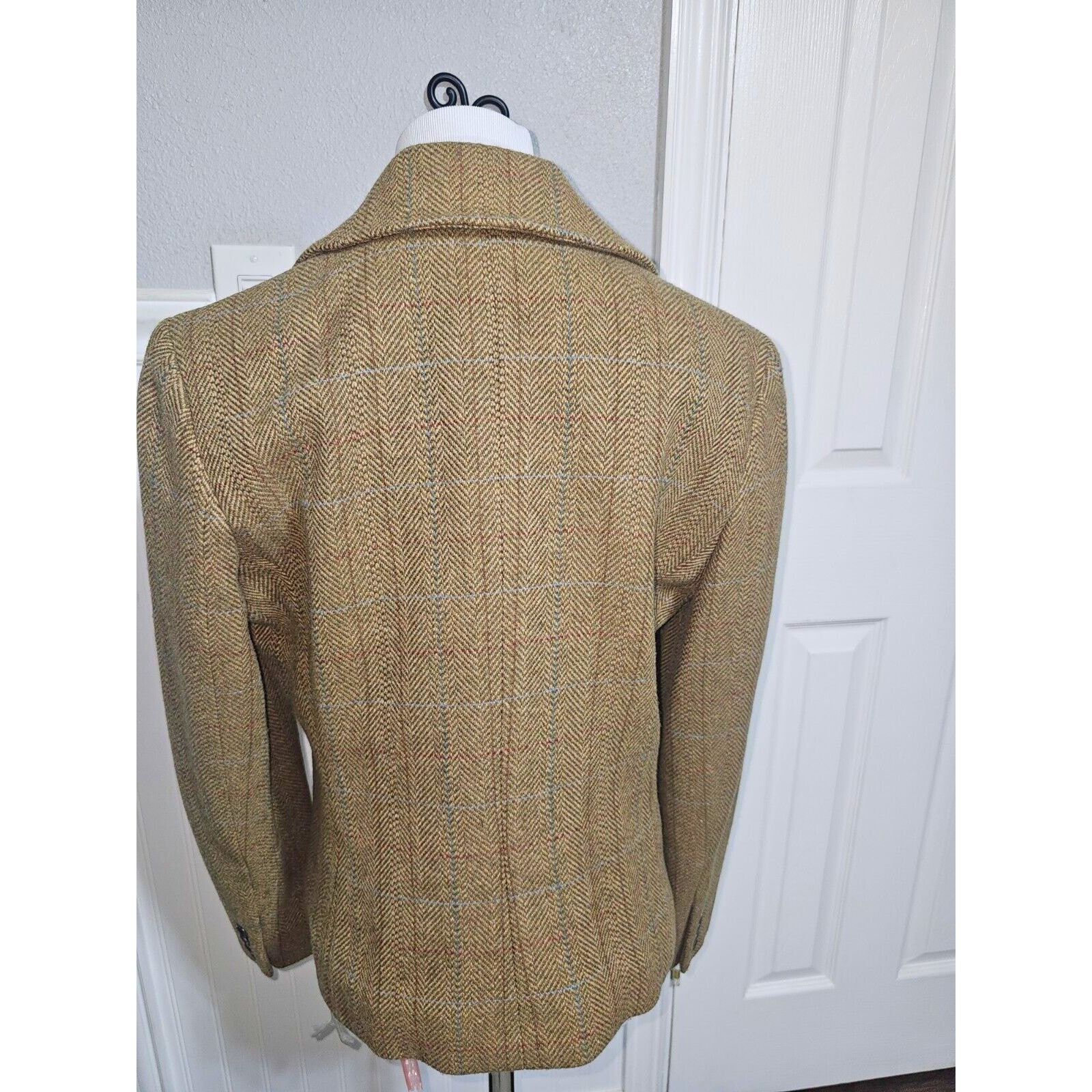 Chaps CHAPS Womens Wool Blend Brown Tweed Blazer/Jacket Size L Size L / US 10 / IT 46 - 6 Thumbnail