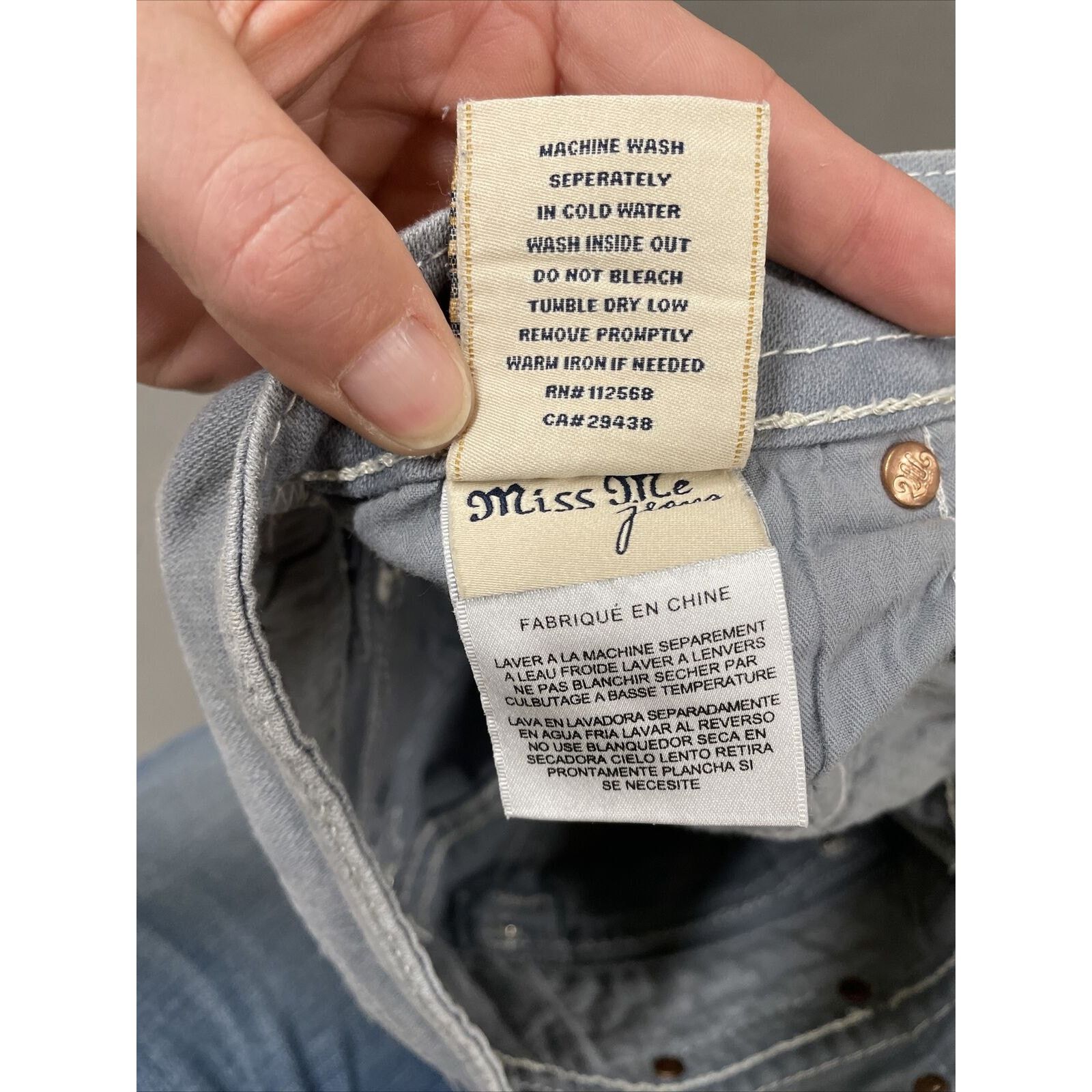 Miss Me WOMENS MISS ME JP611052 SKINNY SLATE GRAY DENIM JEANS SZ 25 Size 25" / US 0 / IT 36 - 5 Thumbnail