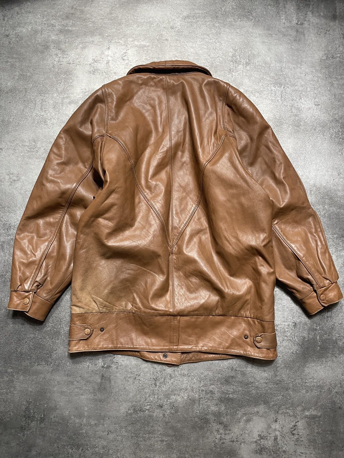 Vintage 🔥Offers🔥Vintage Y2K Real Genuine Leather Jacket Thick Rare Size XXL / US 16-18 / IT 52-54 - 4 Thumbnail