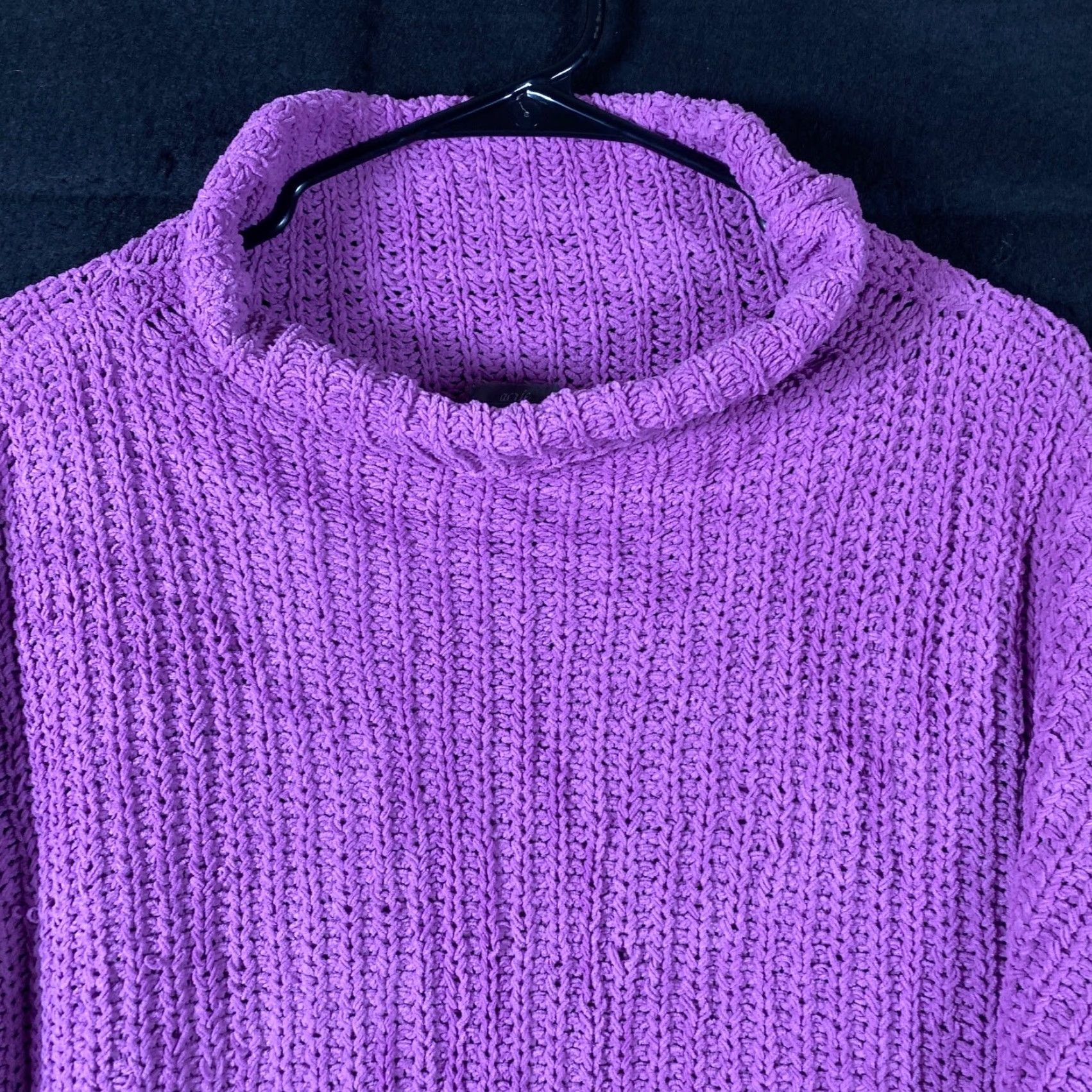Vintage Aerie Sweater Women's Pullover Turtleneck Knit Oversized Casual Workwear Cozy Soft Chunky-Knit Medium Purple Size M / US 6-8 / IT 42-44 - 2 Thumbnail