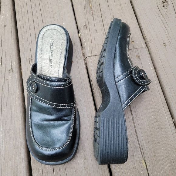 Other Vintage 90s y2k Bratz Black Faux Vegan Leather Chunky Heel P Size US 9 / IT 39 - 1 Thumbnail