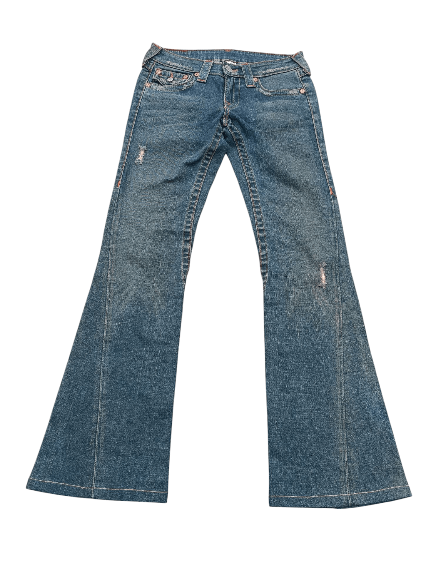 True Religion × Vintage VINTAGE FLARED TRUE RELIGION JOEY DISTRESSED DENIM TR018 Size US 27 - 3 Thumbnail