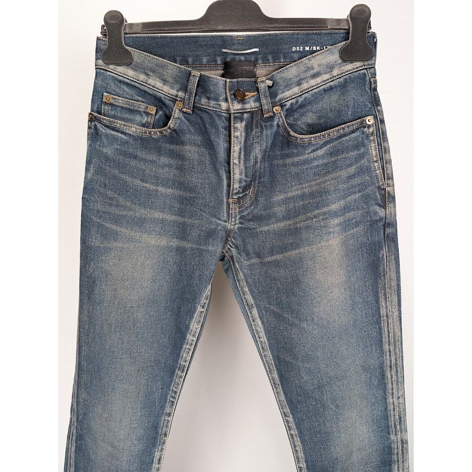 Saint Laurent Paris o1rshd1 Skinny 5 Pockets Low Pants in Winter Sky Blue Size US 29 - 3 Thumbnail