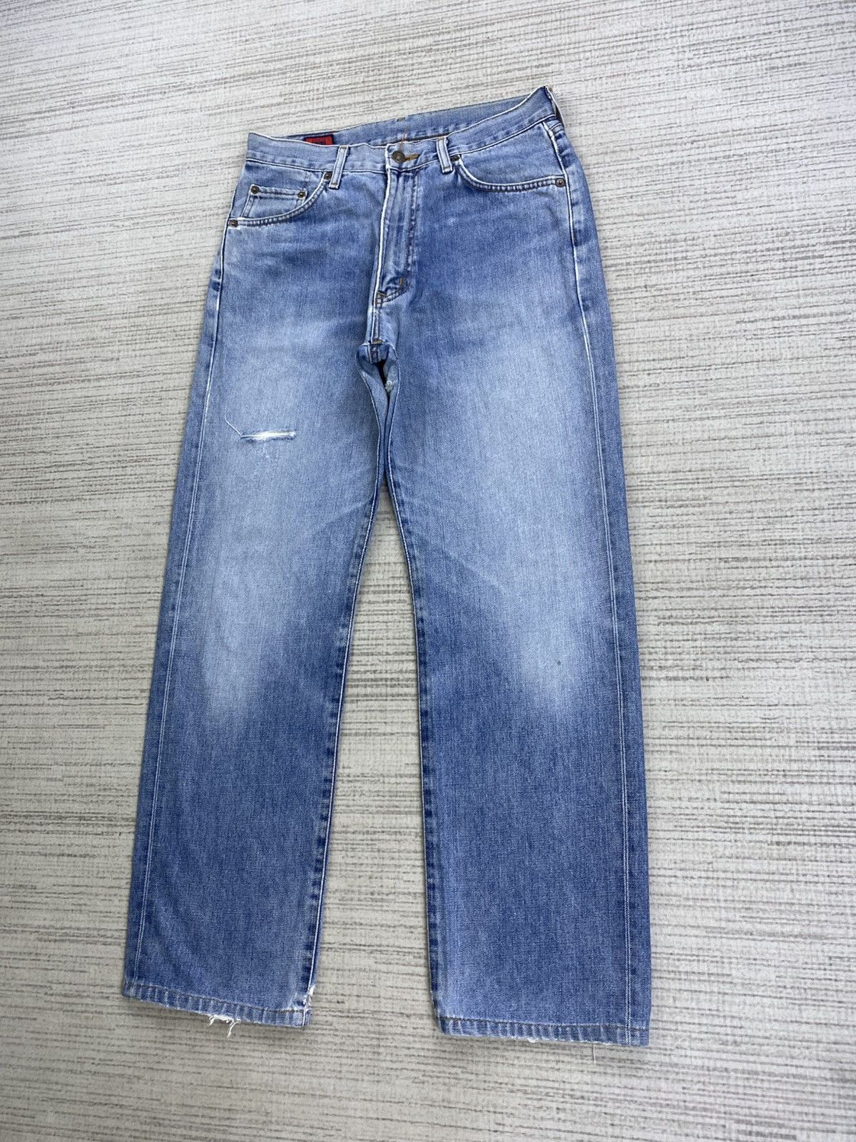 Edwin Vintage Edwin 503 Denim Blue Distressed Denim Pants Size US 31 - 4 Thumbnail