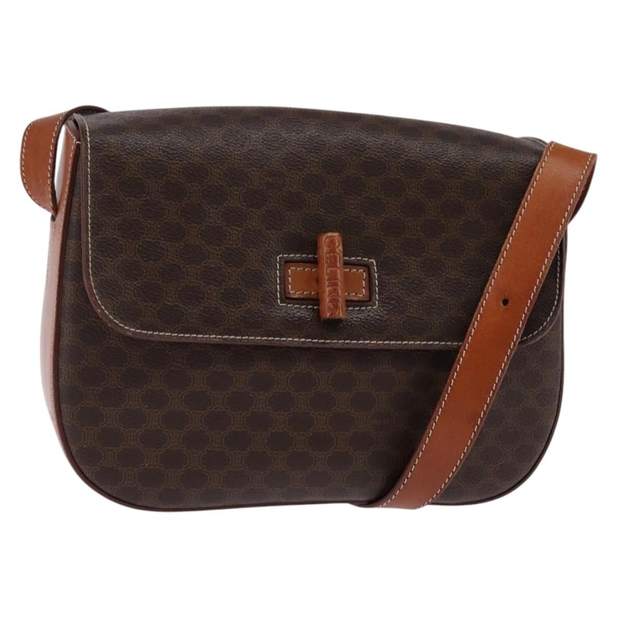 Celine CELINE Macadam Canvas Shoulder Bag Pvc Leather Brown Gold Size ONE SIZE - 1 Thumbnail