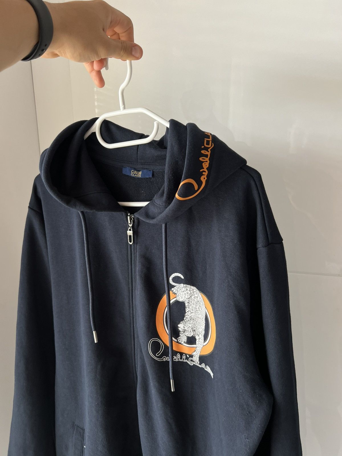 Cavalli Class Roberto Cavalli Class Tiger Logo Luxury Zip Hoodie Size US XL / EU 56 / 4 - 1 Thumbnail