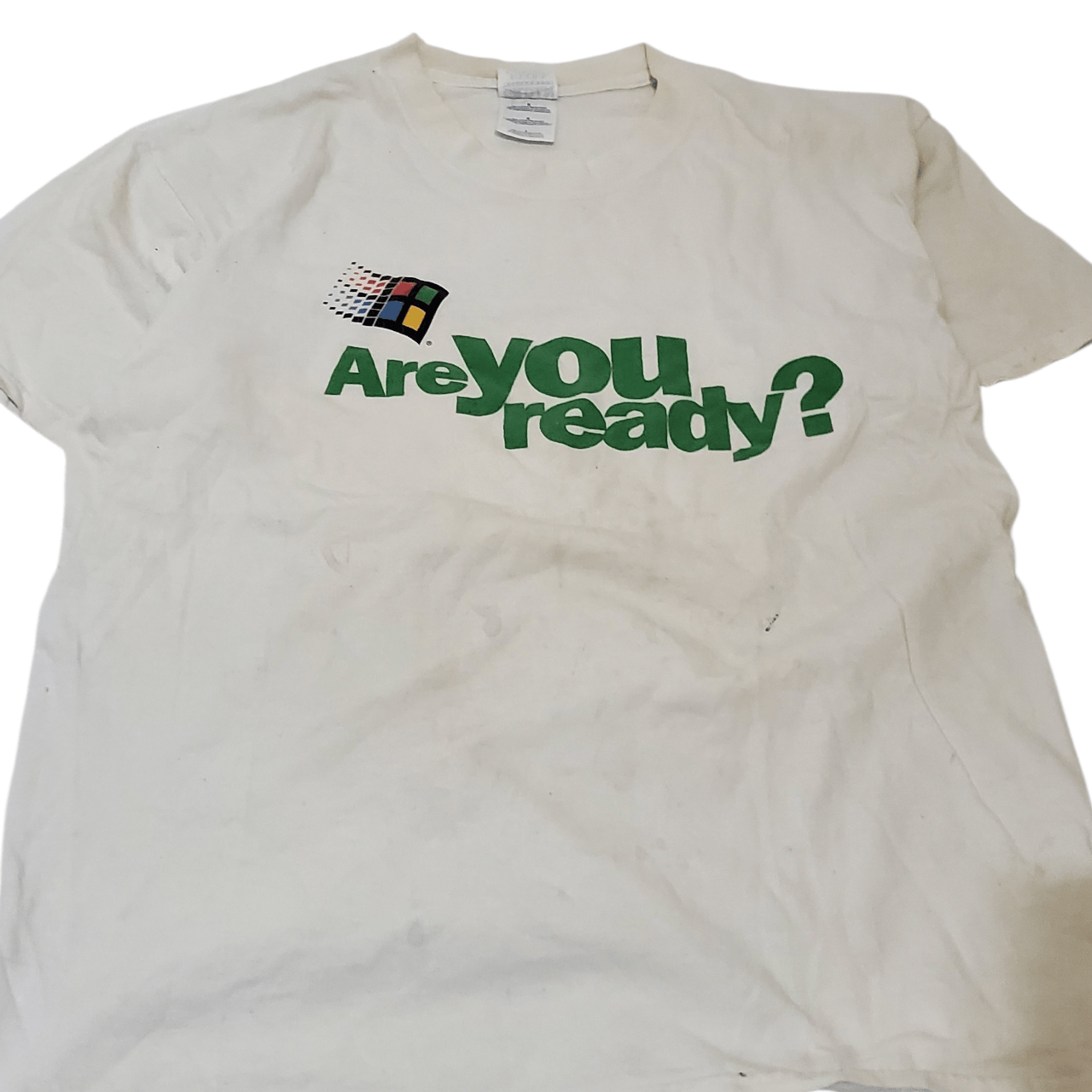 Vintage Y2K Windows 2000 Are You Ready T-Shirt Size US L / EU 52-54 / 3 - 2 Thumbnail