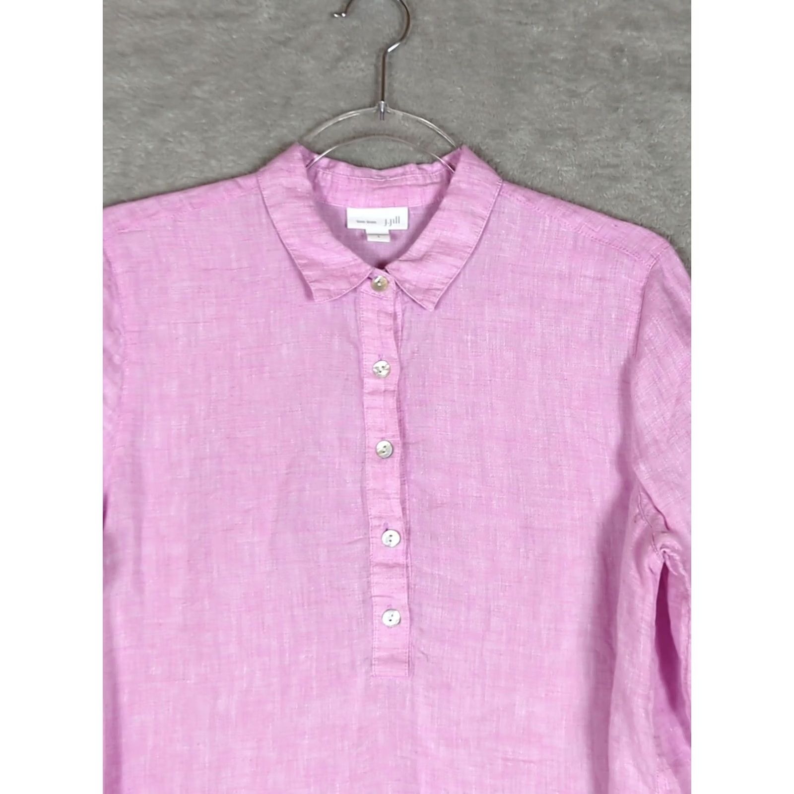J. Jill VINTAGE J Jill Top S Womans Small Mauve Pink Linen Popover Peasant Lagenlook Tunic Size S / US 4 / IT 40 - 3 Thumbnail