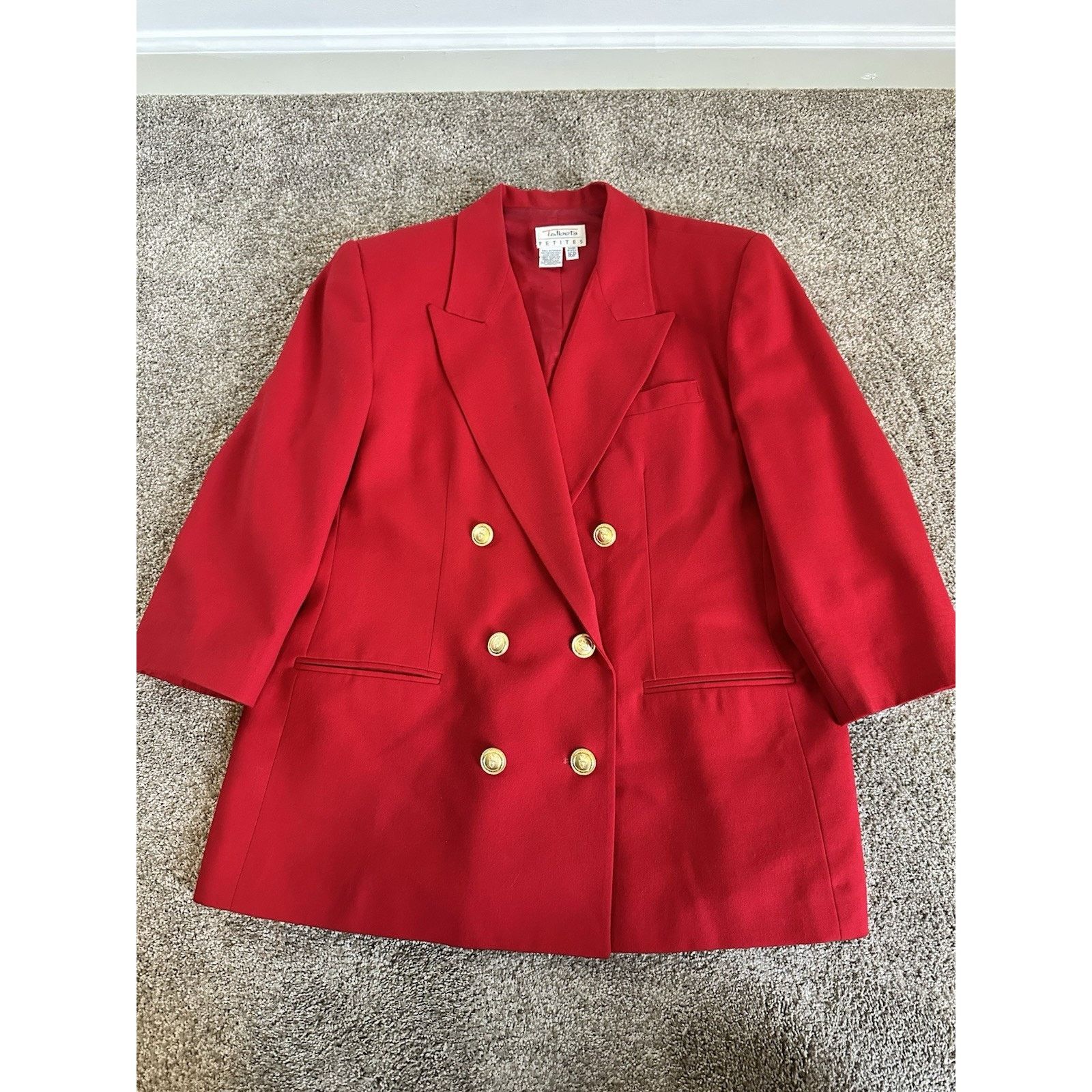 Talbots Vintage Talbots Women’s Blazer Jacket 16 Petite Red Wool Size XXL / US 16-18 / IT 52-54 - 1 Thumbnail