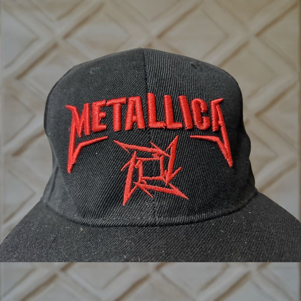 Vintage VINTAGE Metallica Ninja Star Hat Snapback Embroidered Black 90s Mens One Size Size ONE SIZE - 1 Thumbnail
