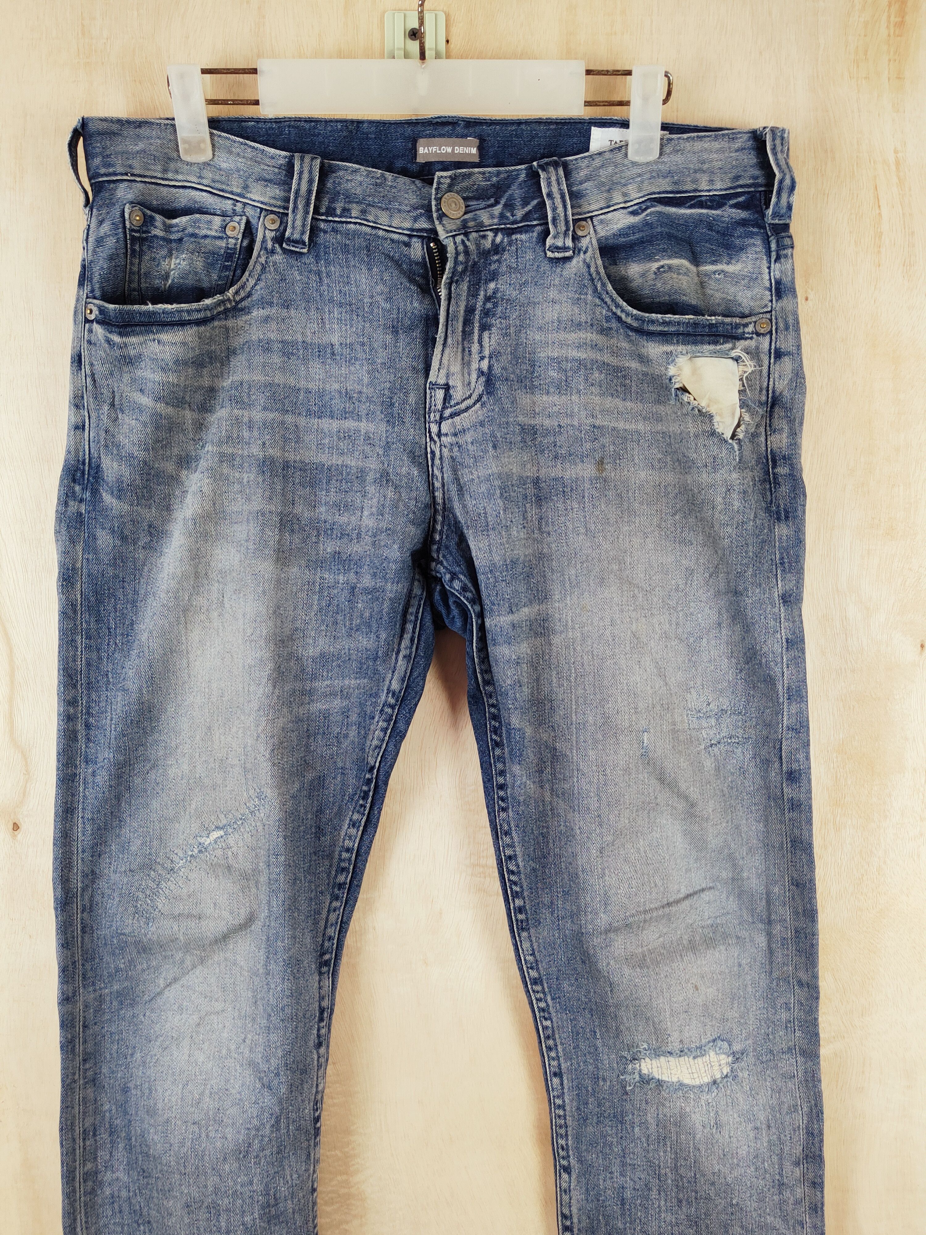 Bayflow Blue Faded Distressed Ripped Jeans #S2652