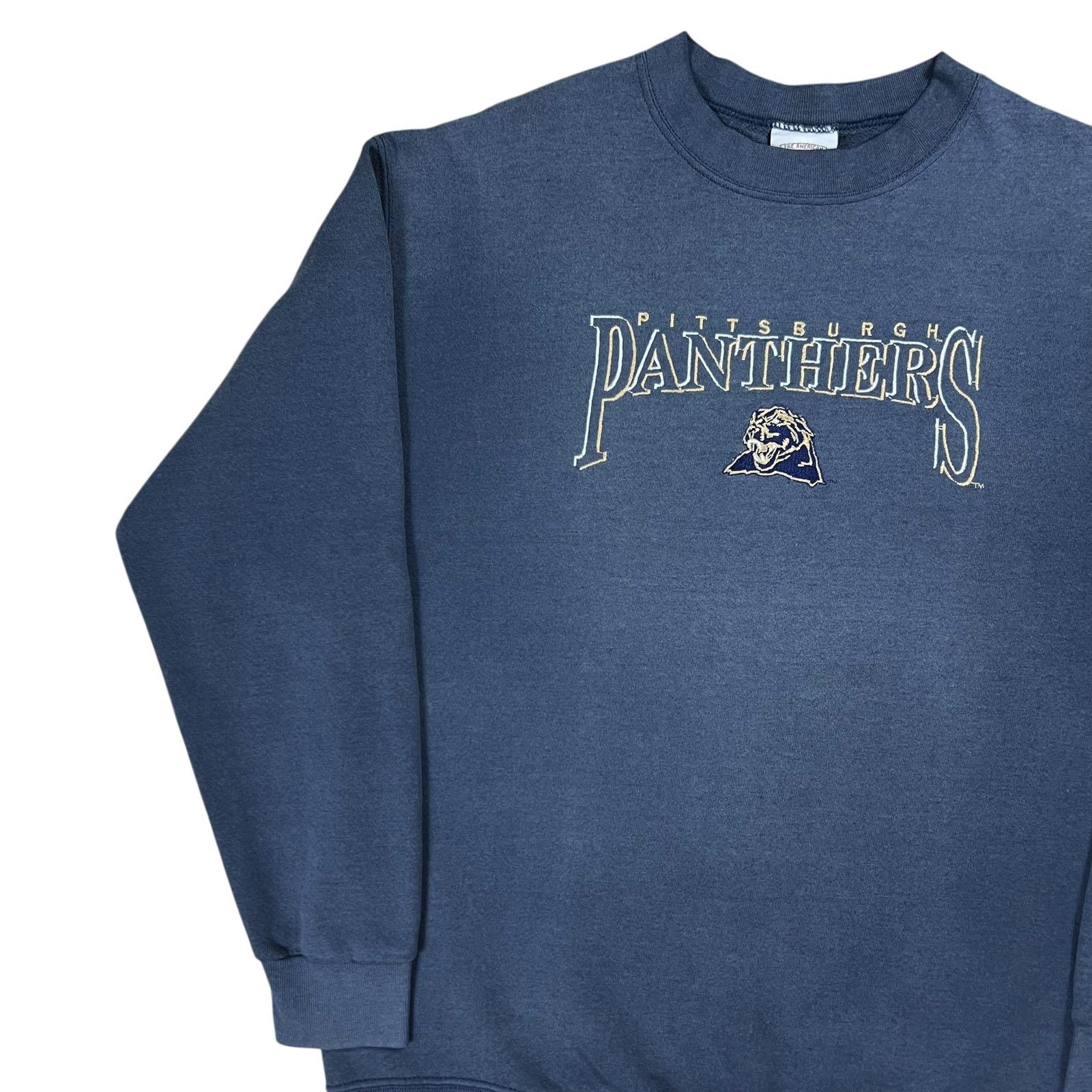 Vintage 90s University of Pittsburgh Pitt Panthers faded crewneck Size US L / EU 52-54 / 3 - 4 Thumbnail