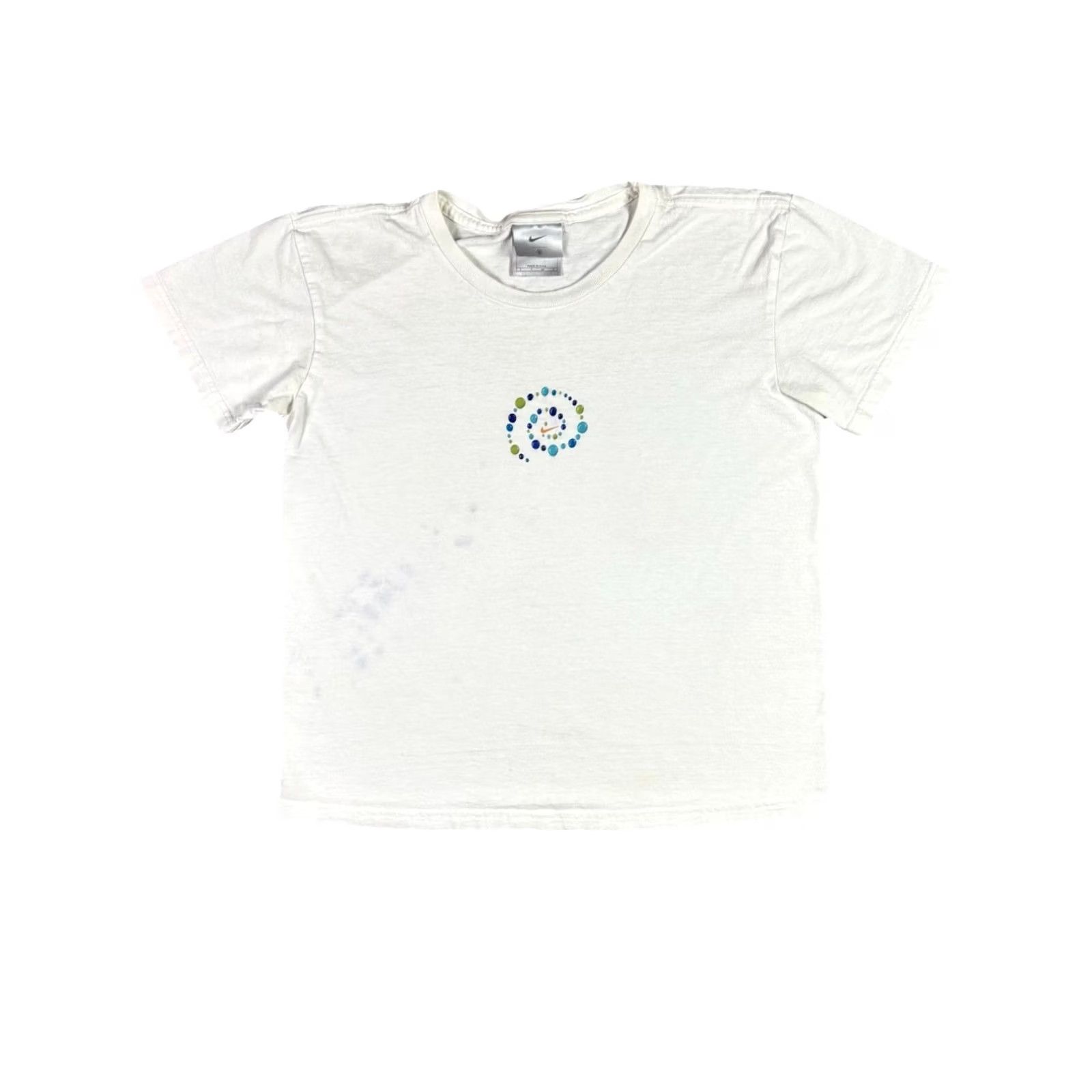 Nike VINTAGE Nike T Shirt Women’s Top White Shirt Sleeve Center Swoosh Rhinestone Sm Shirt Womens 90s Size S / US 4 / IT 40 - 2 Thumbnail