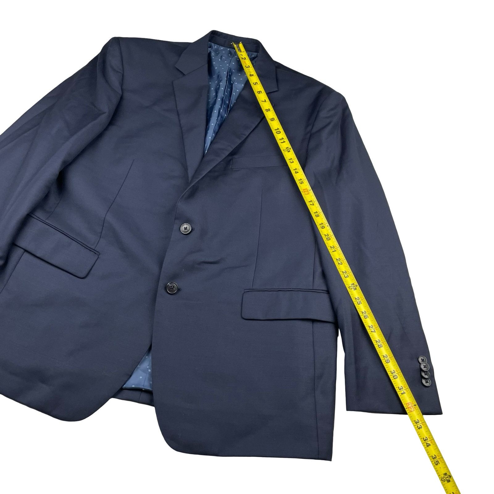 Joseph Abboud Joseph Abboud Men’s 100% Wool 2-Button Blazer Navy Blue • 46 Size 46R - 11 Thumbnail