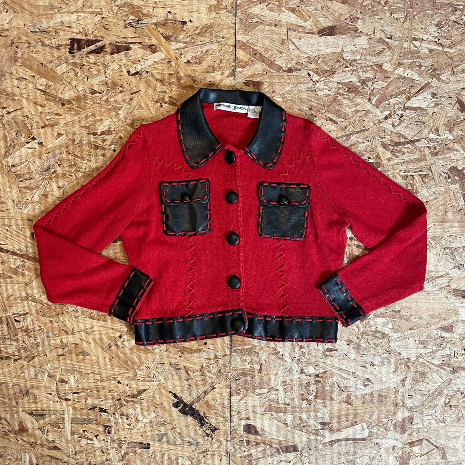 ☮️ 90s Michael Simon chunky knit collared jacket ☮️