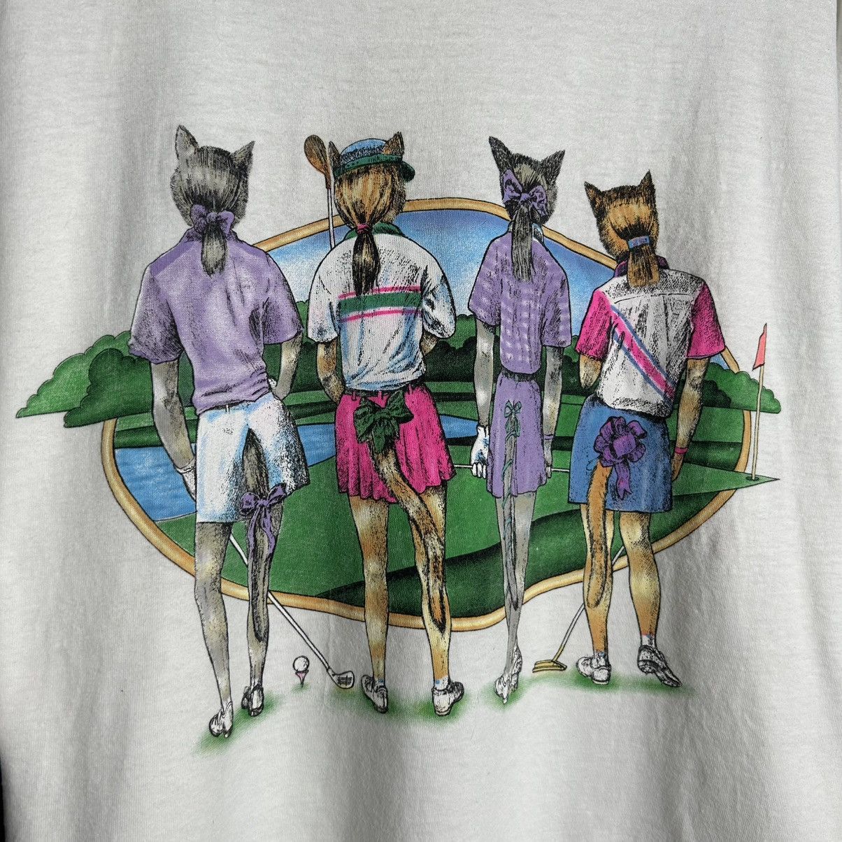 Vintage Vintage 90s Tennis Cats Double Sides Tee Size US XXL / EU 58 / 5 - 4 Thumbnail
