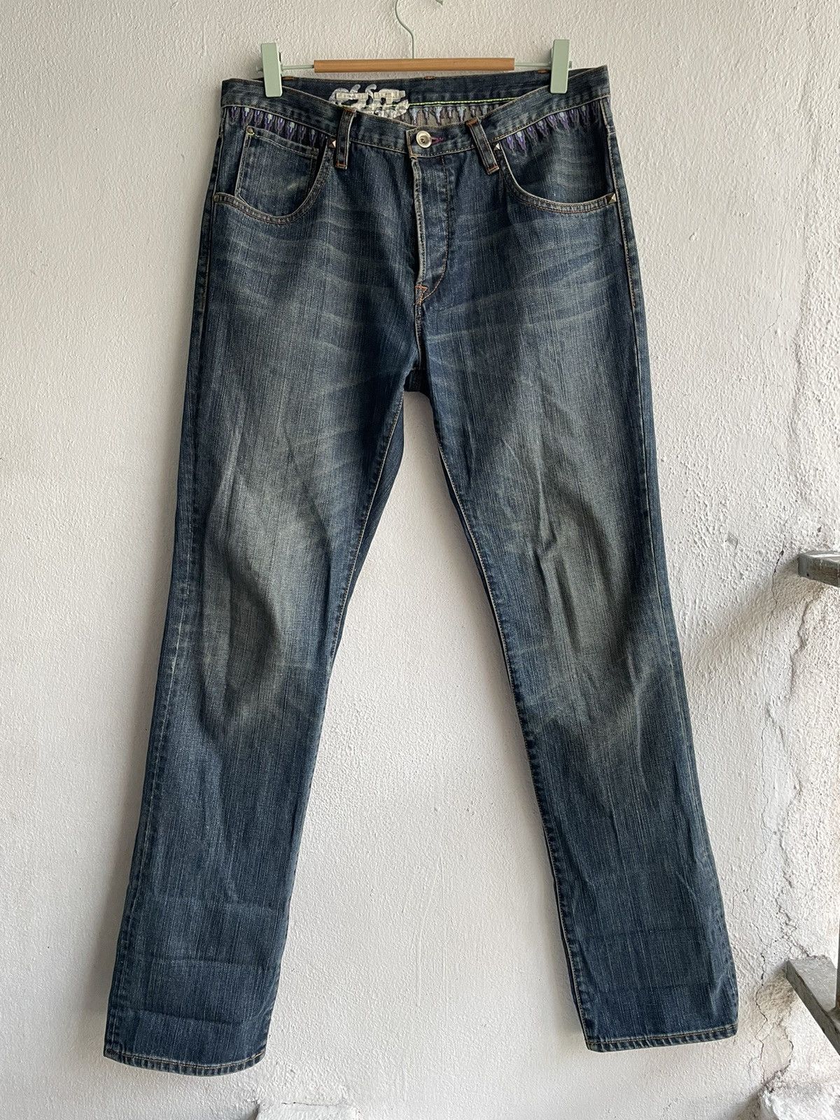 Paul Smith Sick🔥Stud Jeans Paul Smith Embroidery Denim Signature Stripe Size US 32 / EU 48 - 5 Thumbnail