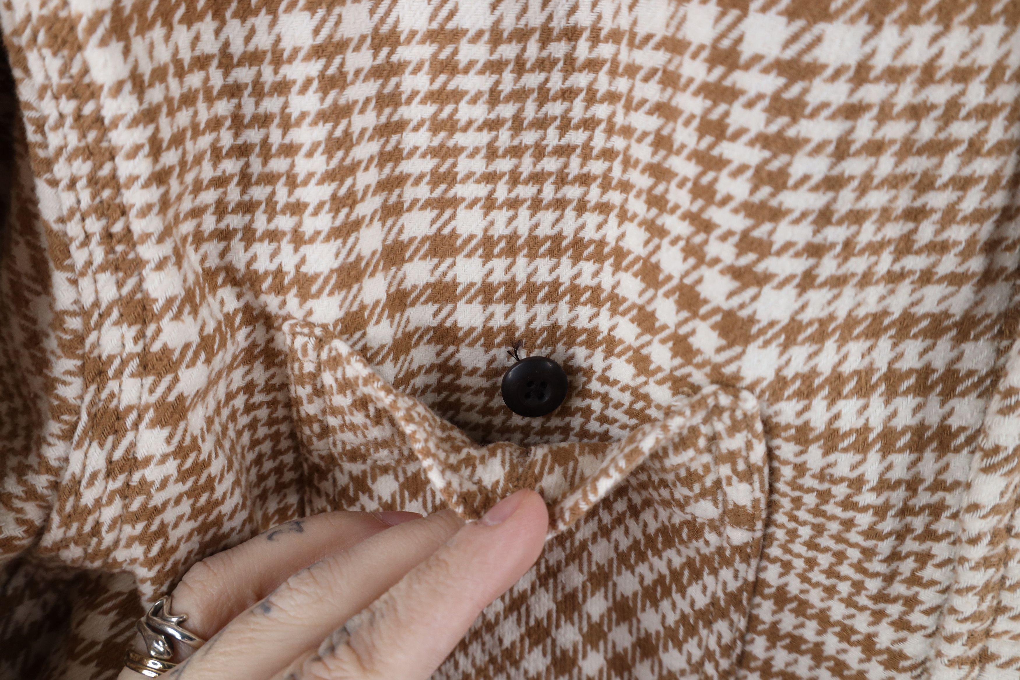 Lands' End × Vintage Vintage Lands End Houndstooth Flannel Button Shirt Cotton Size US L / EU 52-54 / 3 - 5 Thumbnail