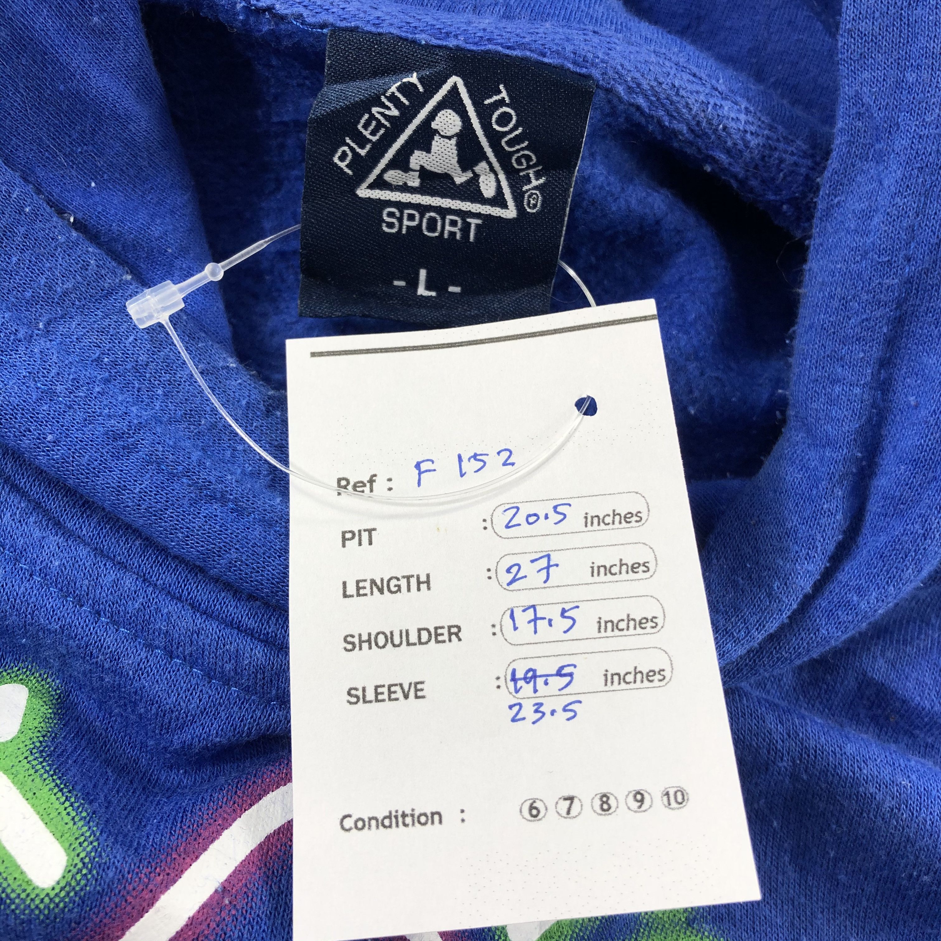 Vintage Plenty Tough Sport Hoodies Blue Pullover F152 Size US L / EU 52-54 / 3 - 7 Thumbnail