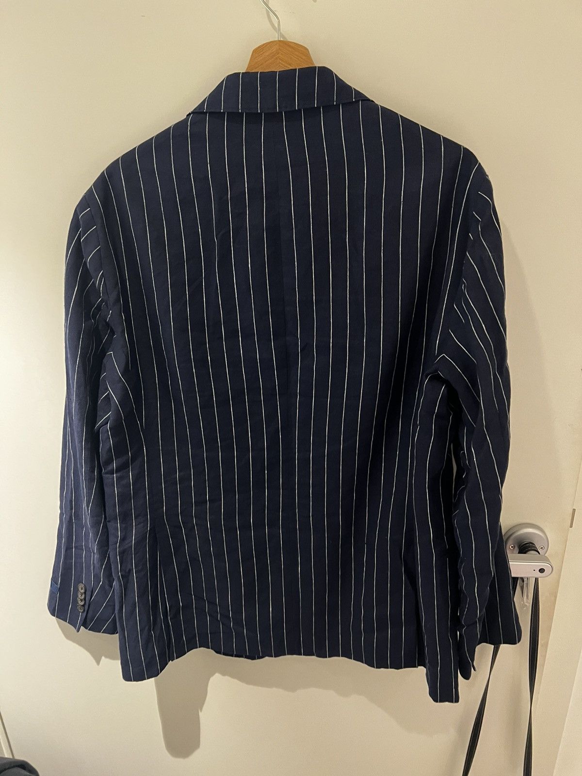 Ralph Lauren Polo Ralph Lauren Navy Pinstripe Linen Blazer –Summer Jacket Size 48L - 3 Thumbnail