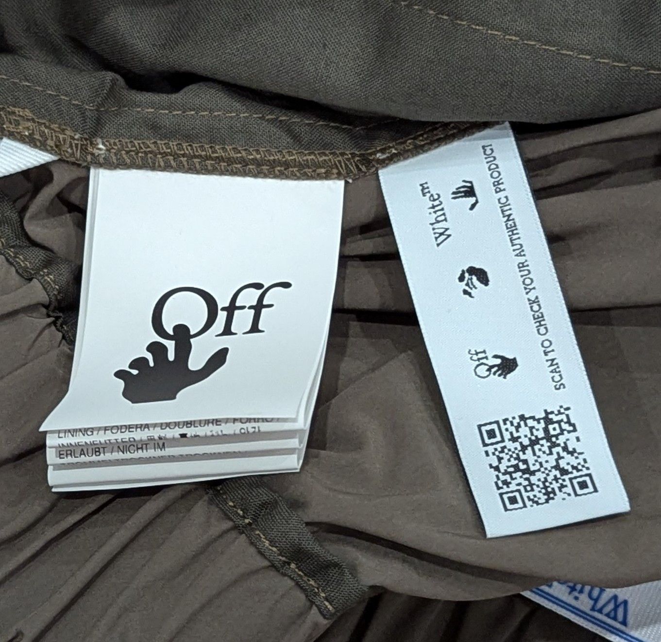 Off-White OFF-WHITE Logo Shorts Olive Green Medium Size US 32 / EU 48 - 5 Thumbnail