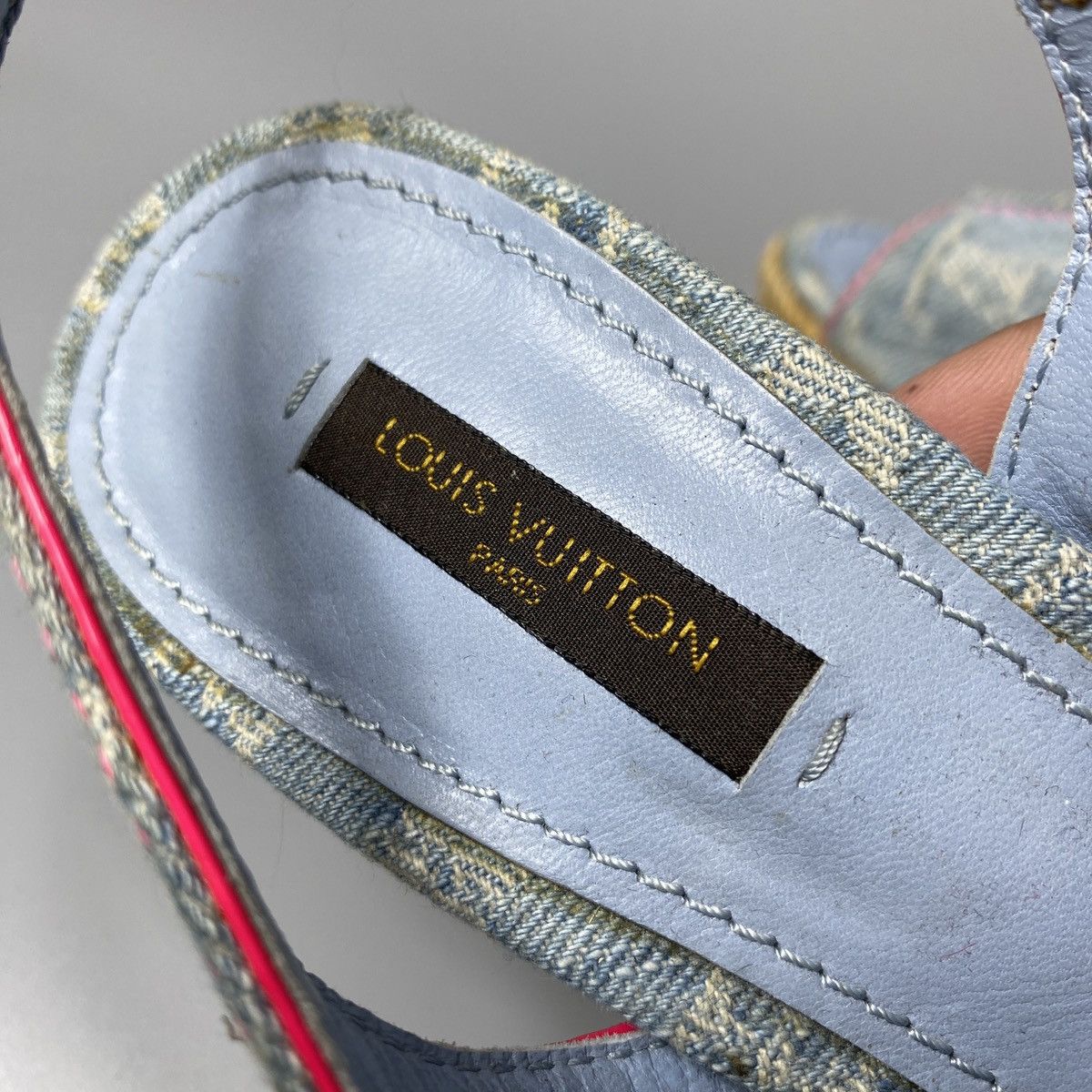 Louis Vuitton Bleached Monogram Denim Wedge Sandals Size US 7 / IT 37 - 17 Thumbnail