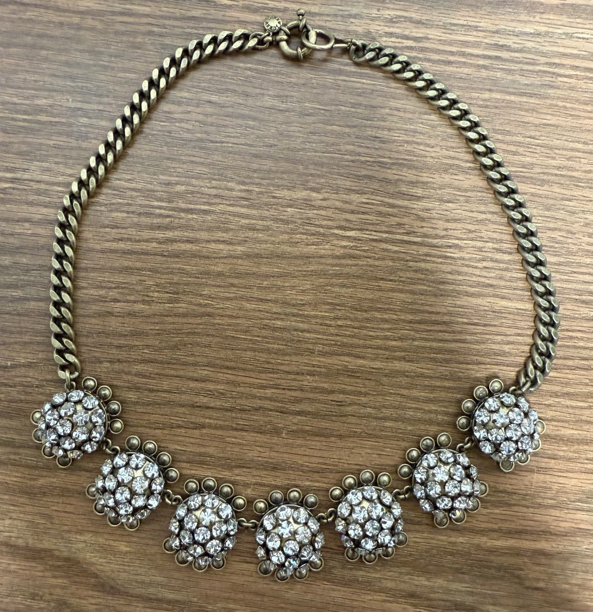 J.Crew J.Crew Vtg Gold Round Crystal Medallions Statement Necklace Size ONE SIZE - 2 Thumbnail