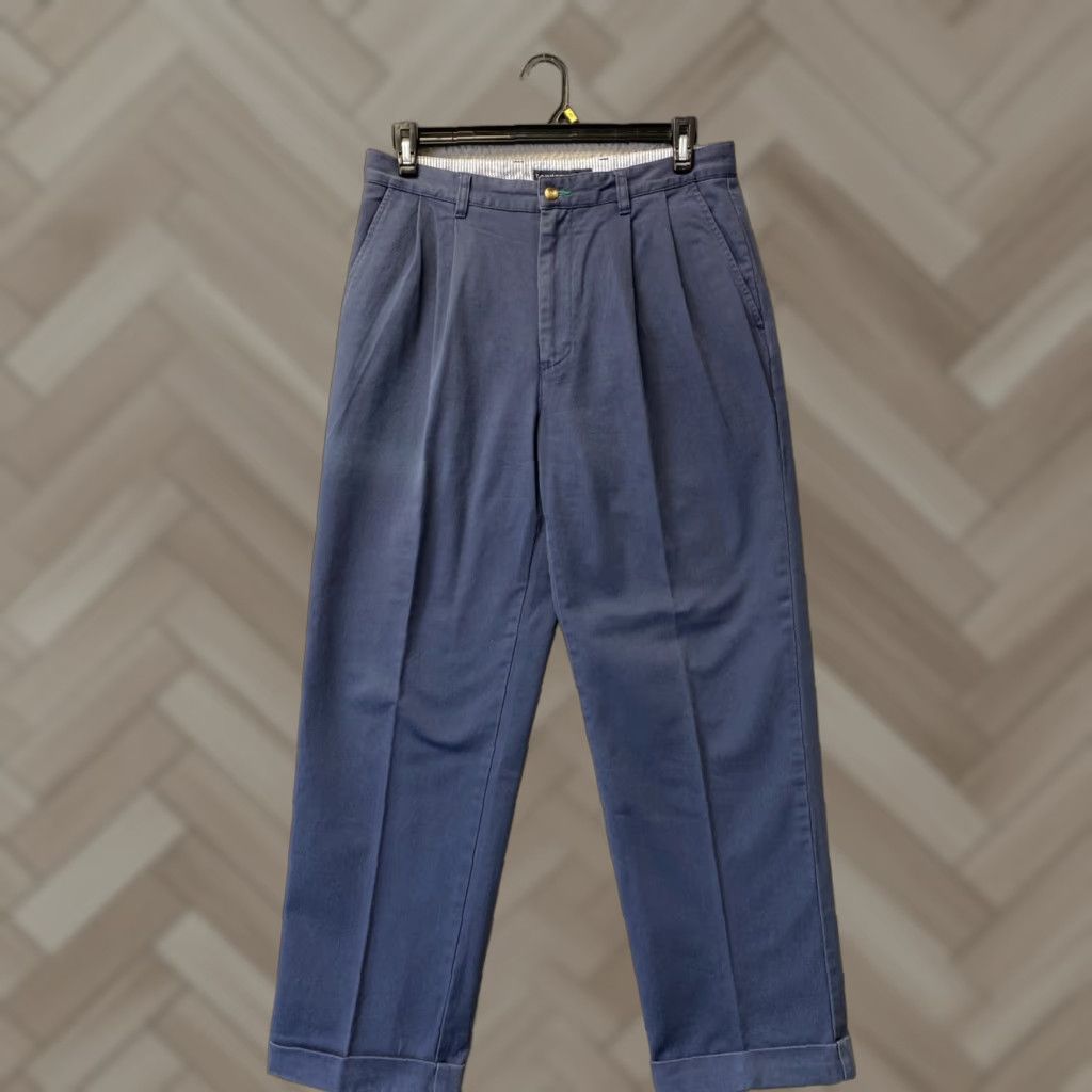 Tommy Hilfiger Tommy Hilfiger Pants Mens 33x32 Chino Straight Leg Flat Front Navy navy faded Blue Casual Mens Slim Fit Button Zipper Pockets Cotton Size US 33 - 1 Thumbnail